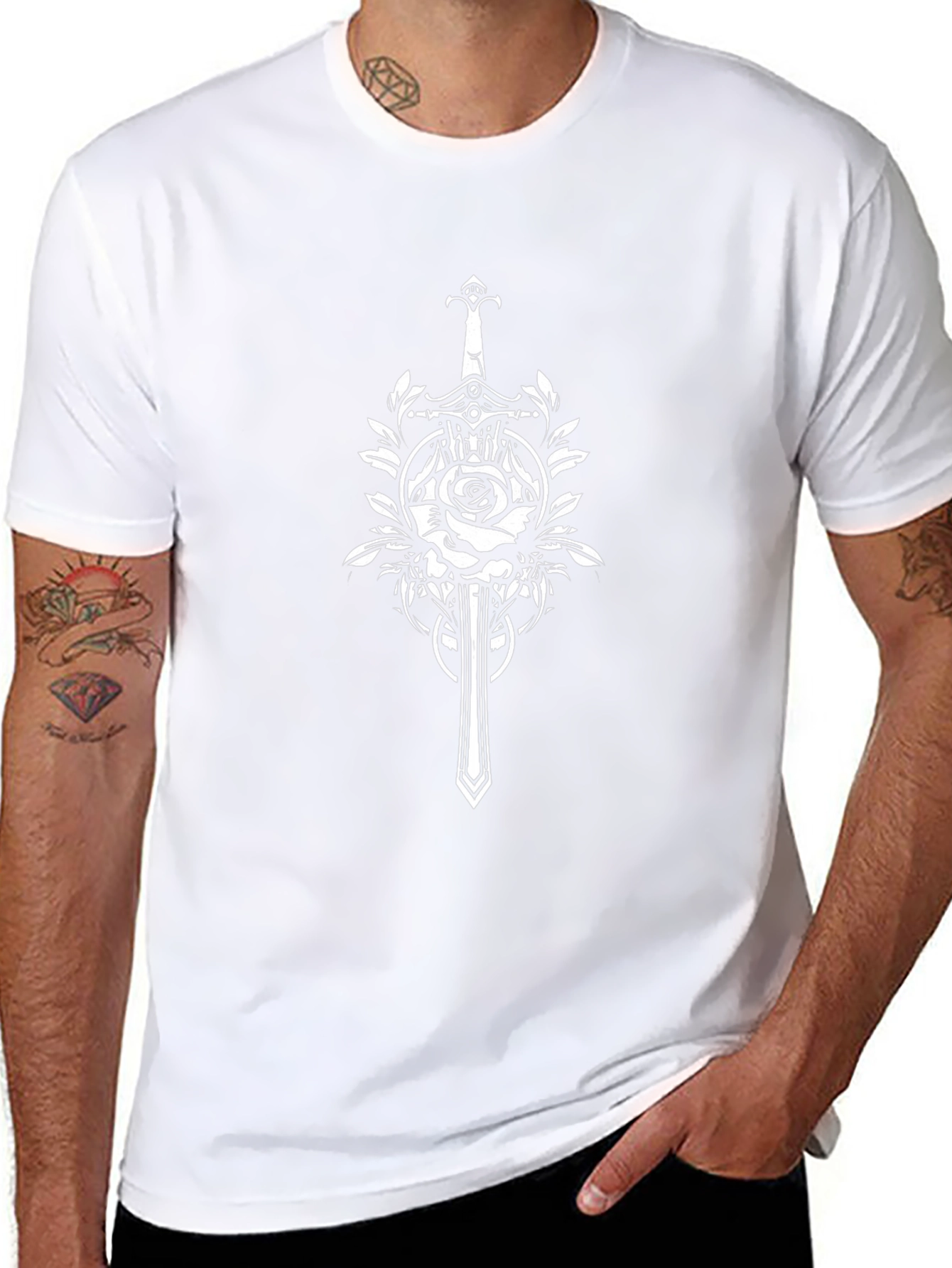 Sword & Rose Graphic Black T-Shirt