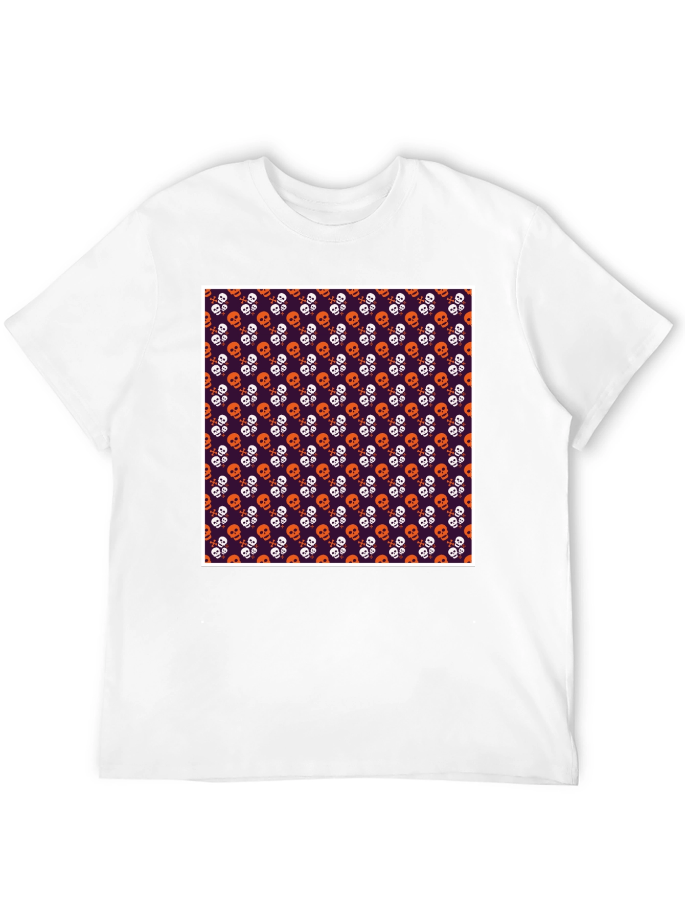 Skull Pattern T-Shirt - Halloween Style