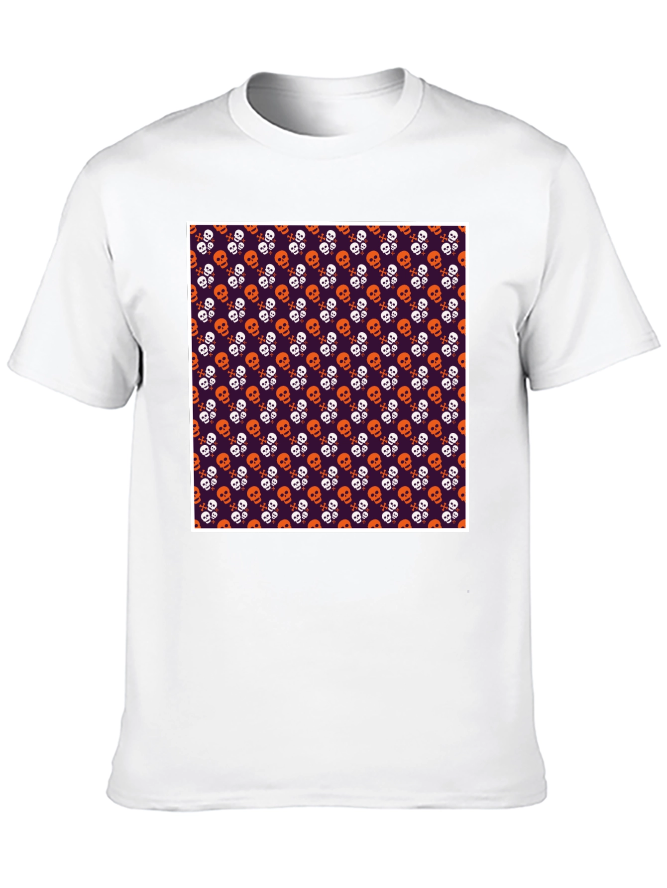 Skull Pattern T-Shirt - Halloween Style