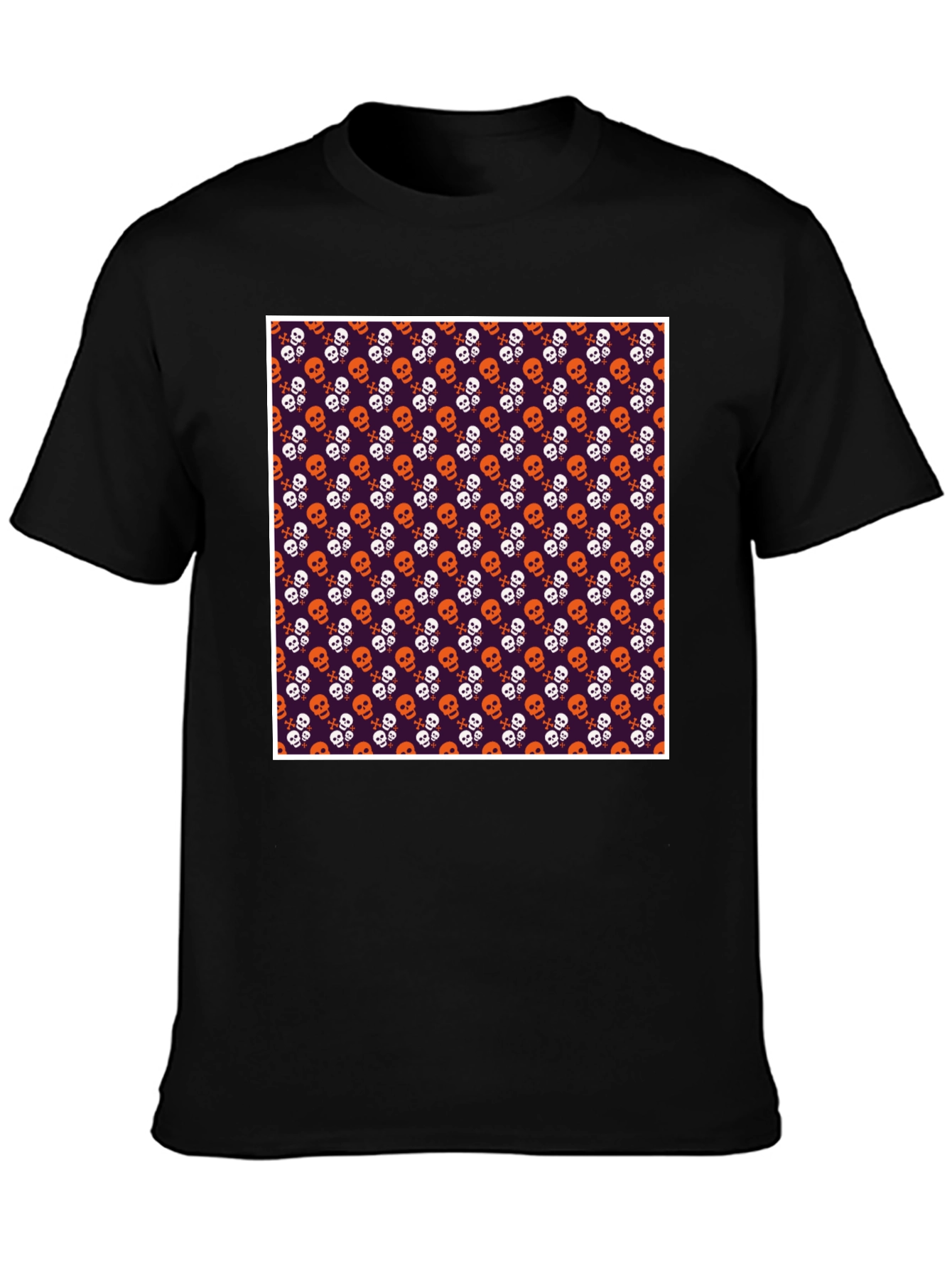 Skull Pattern T-Shirt - Halloween Style