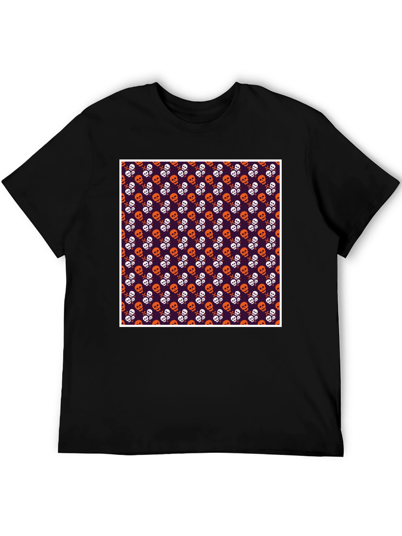 Skull Pattern T-Shirt - Halloween Style