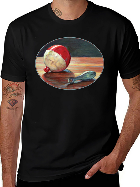 Fishing Bobber Graphic Tee - Black