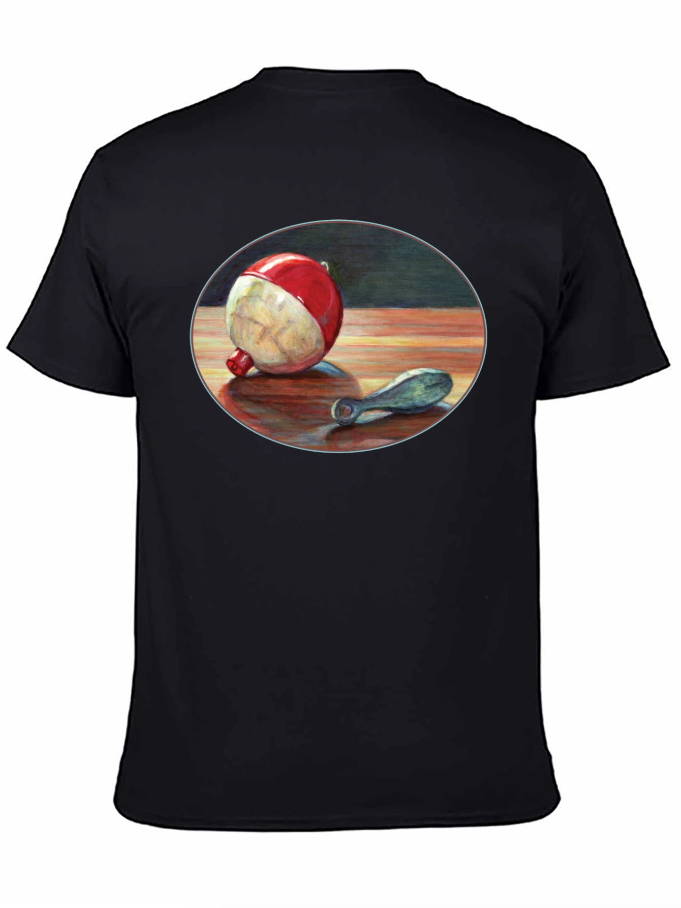 Fishing Bobber Graphic Tee - Black