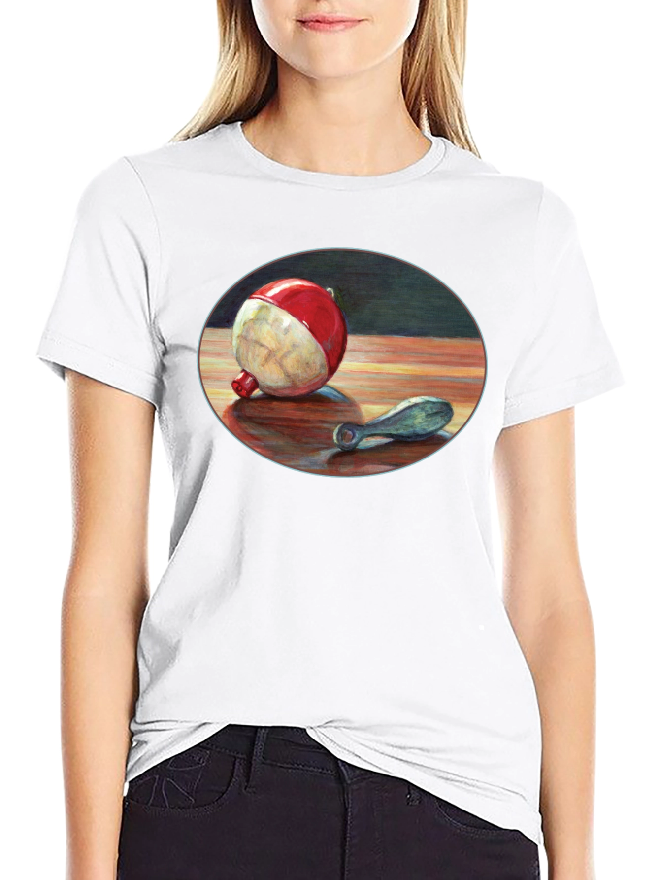 Fishing Bobber Graphic Tee - Black