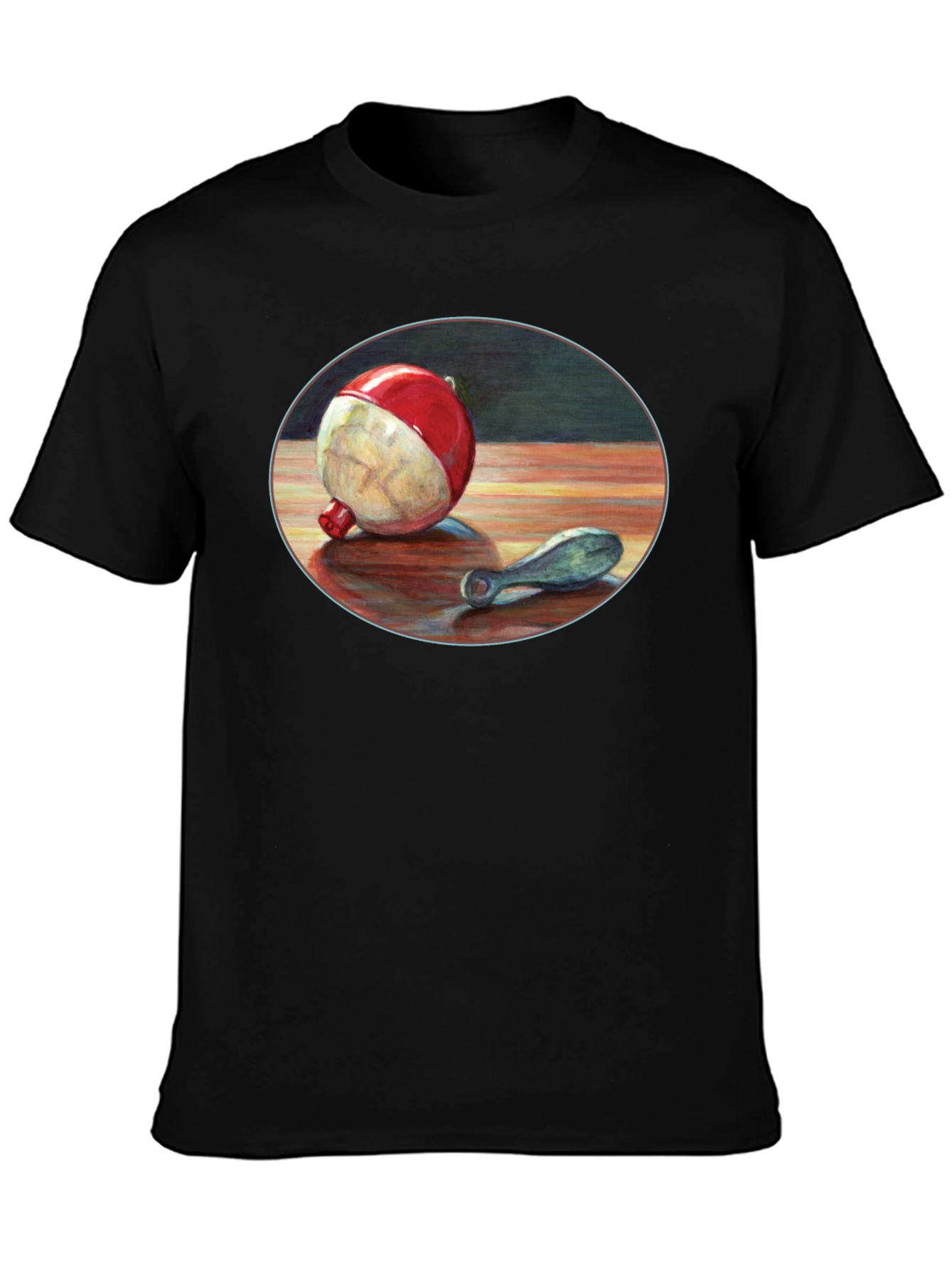 Fishing Bobber Graphic Tee - Black