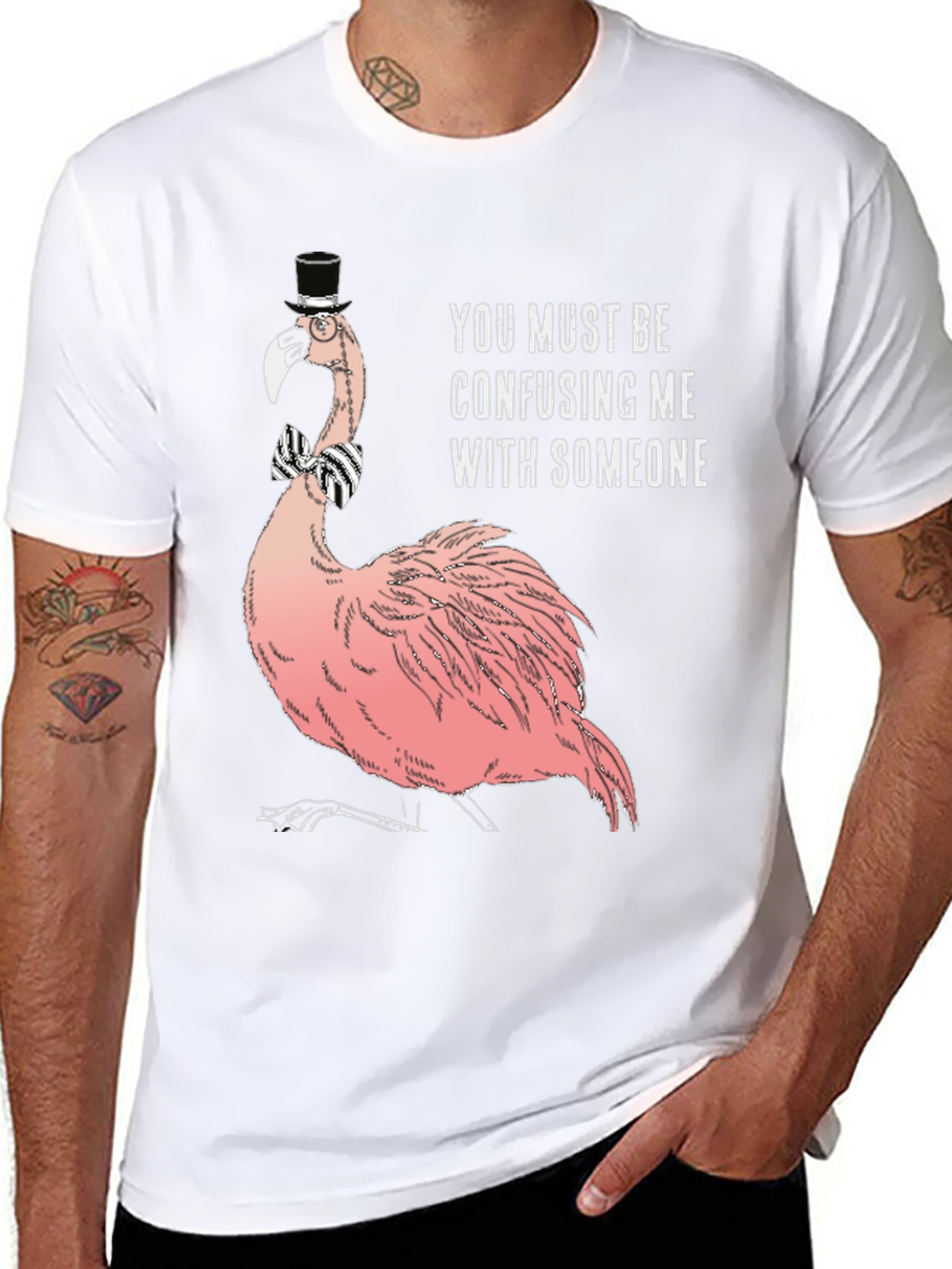 Humorous Flamingo T-Shirt: Confusing Me With Someone