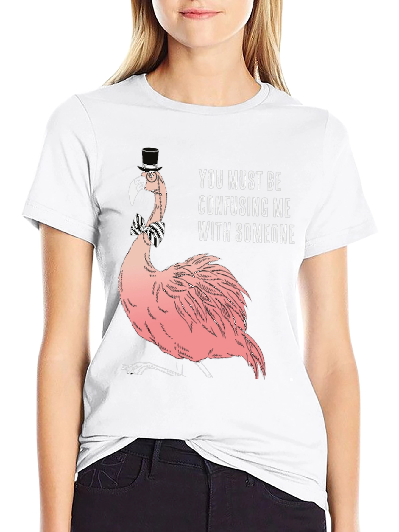 Humorous Flamingo T-Shirt: Confusing Me With Someone