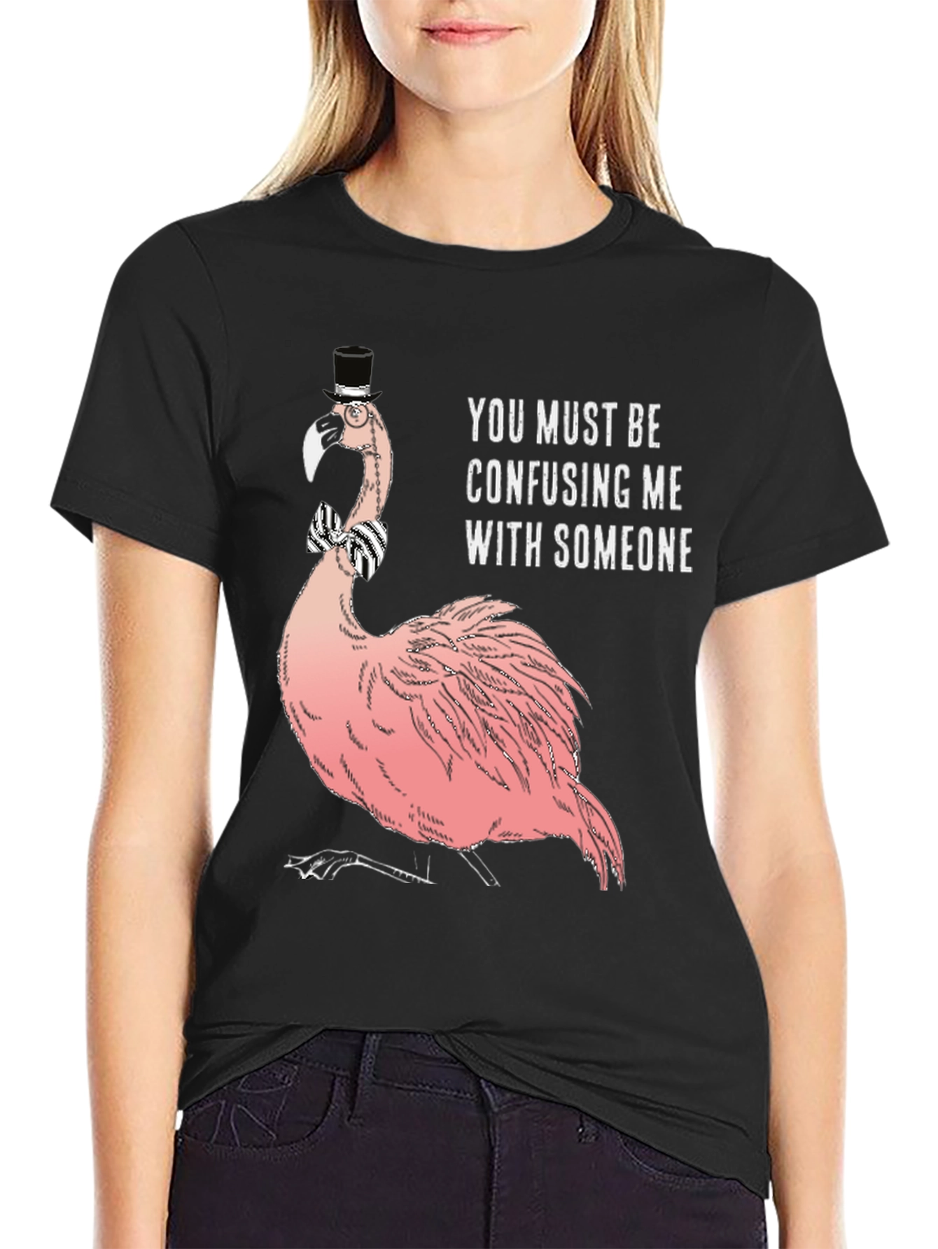Humorous Flamingo T-Shirt: Confusing Me With Someone