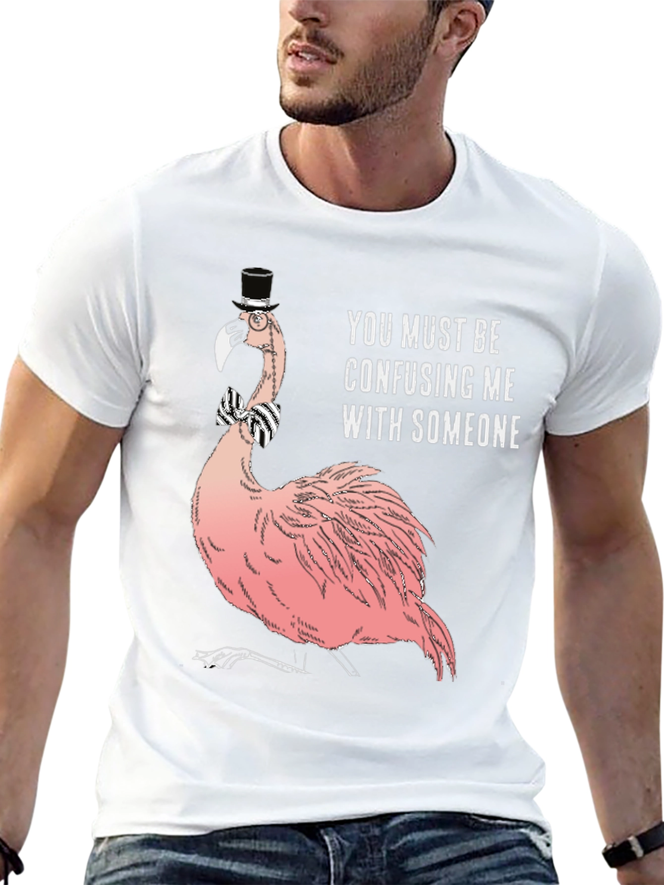 Humorous Flamingo T-Shirt: Confusing Me With Someone