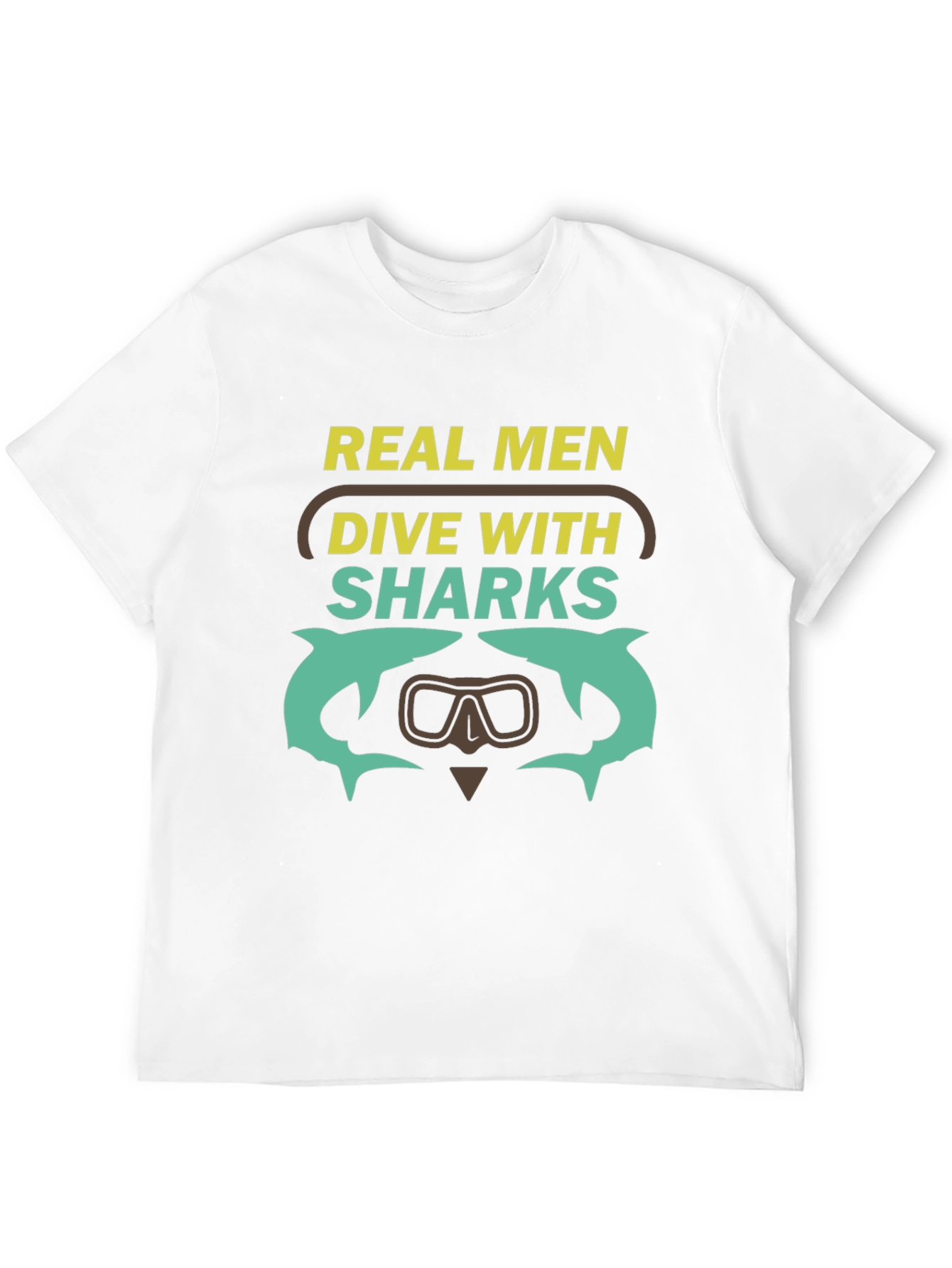 Real Men Dive With Sharks Graphic T-Shirt