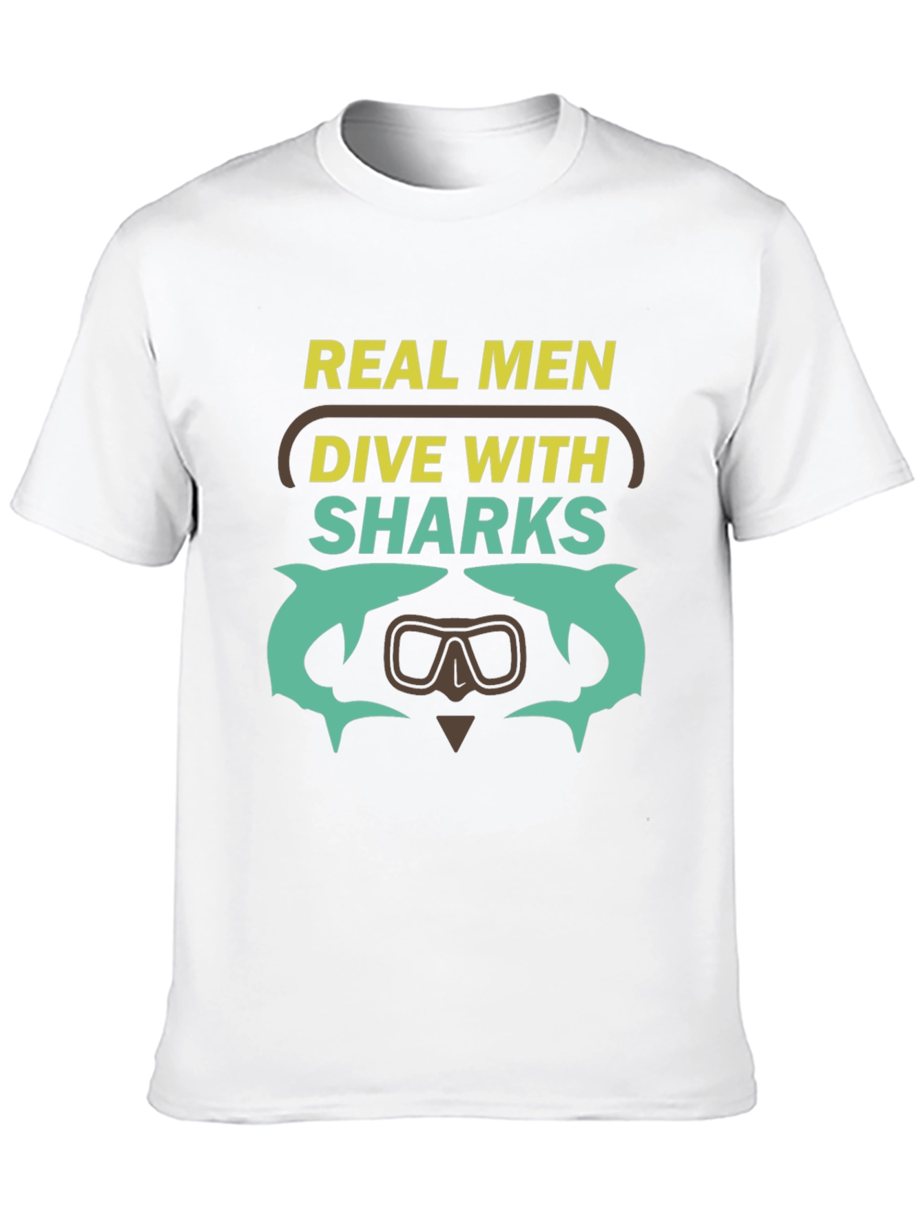 Real Men Dive With Sharks Graphic T-Shirt
