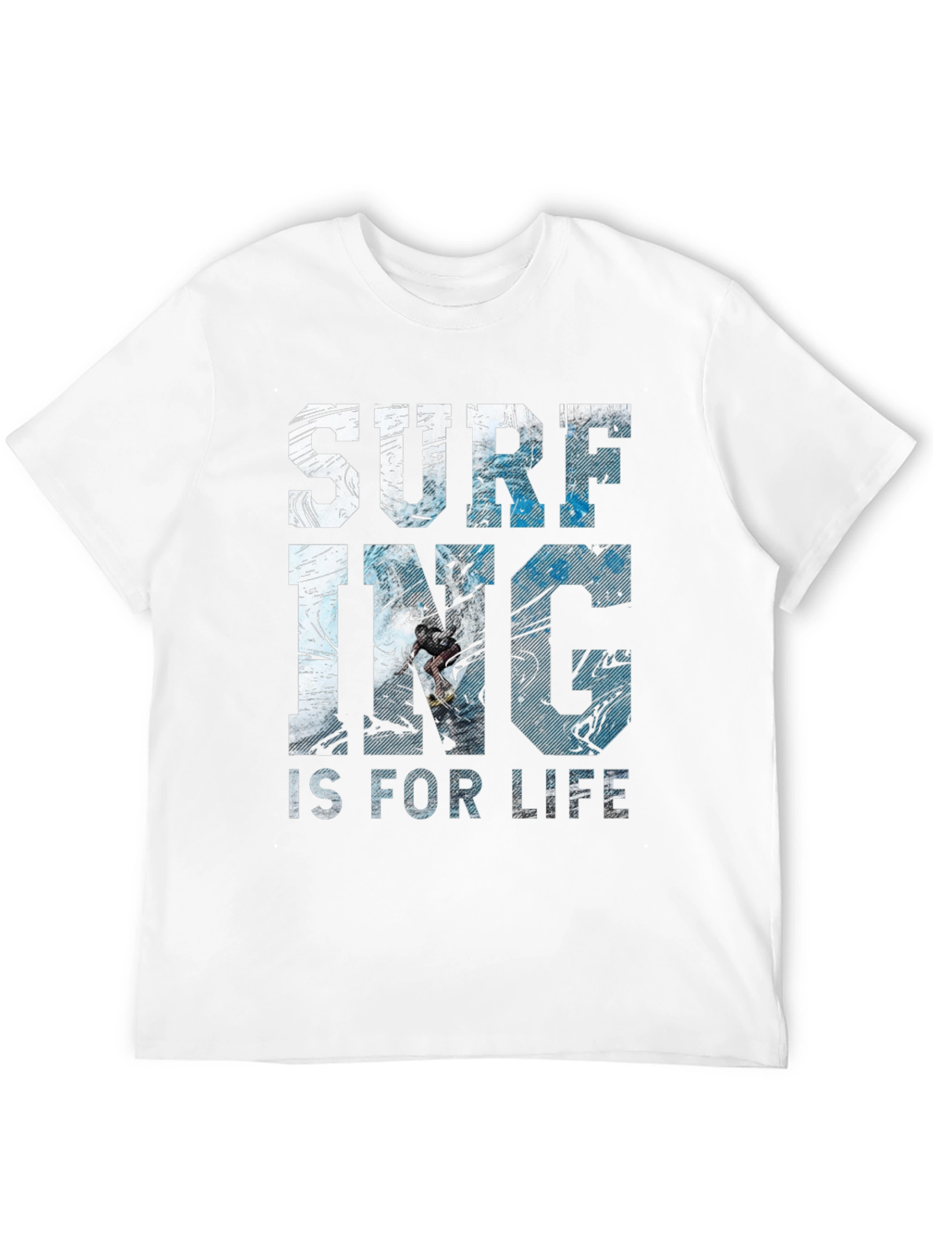 Surfing Is For Life Graphic Tee - Black