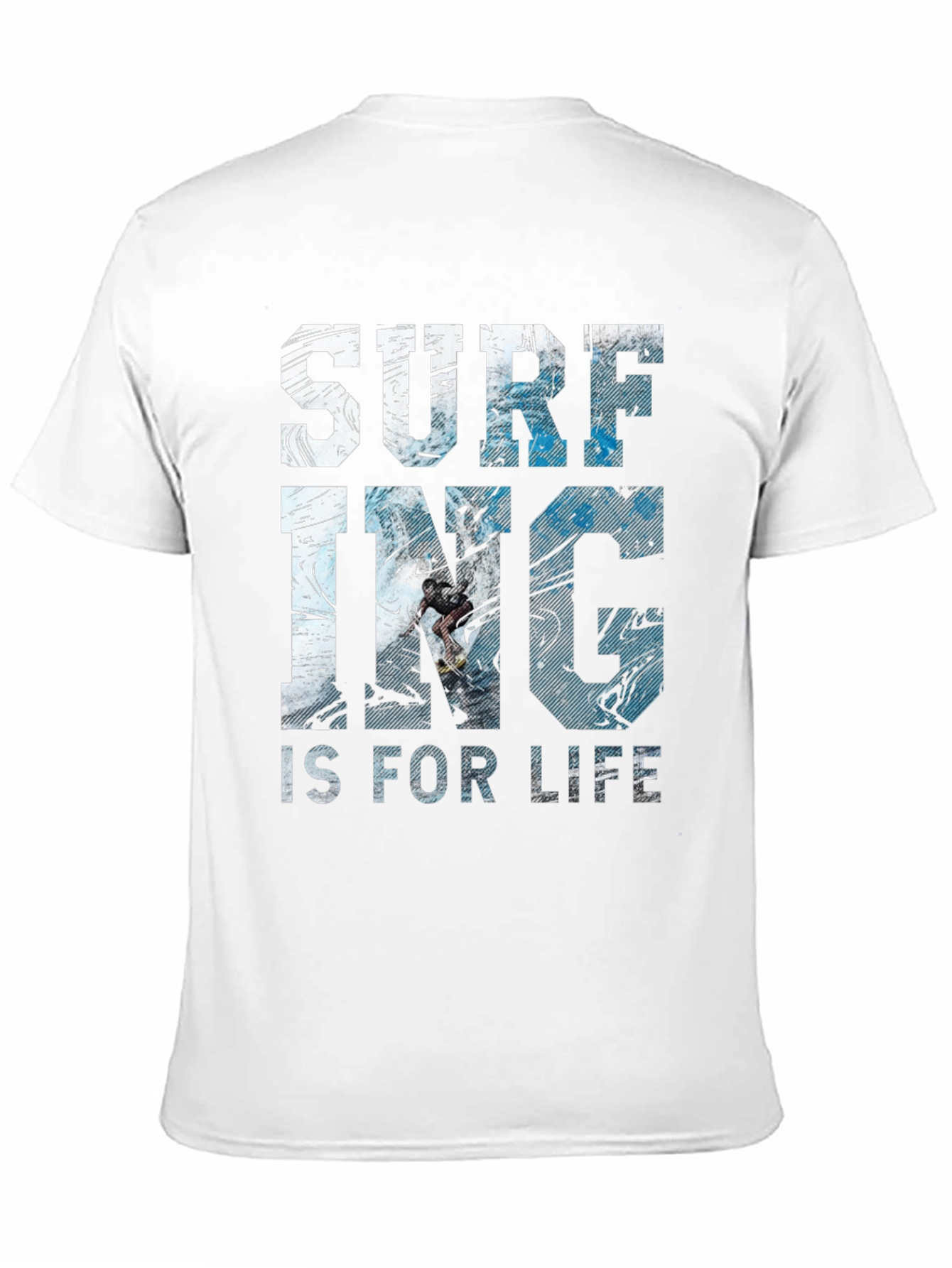 Surfing Is For Life Graphic Tee - Black