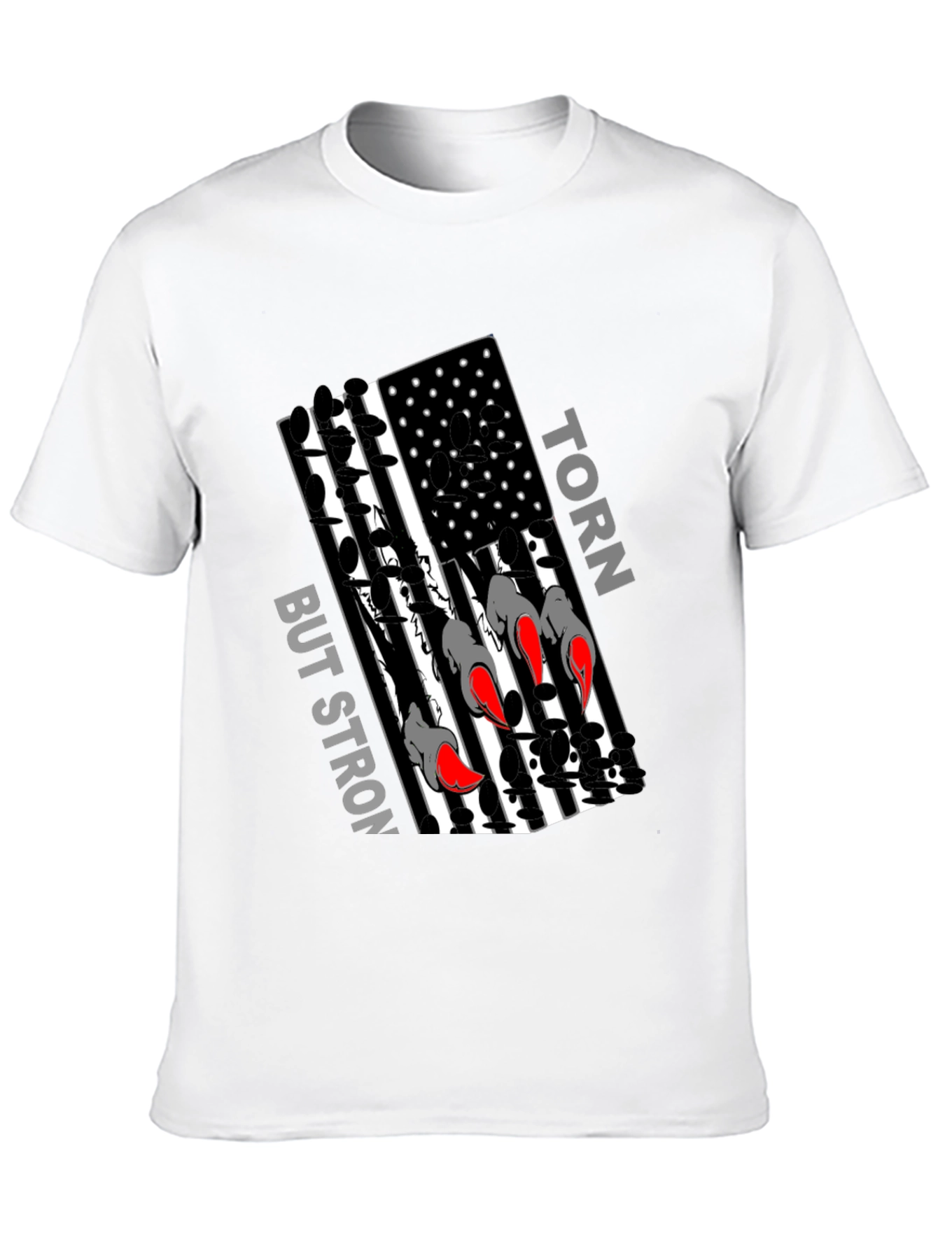Torn But Strong USA Flag Graphic T-Shirt