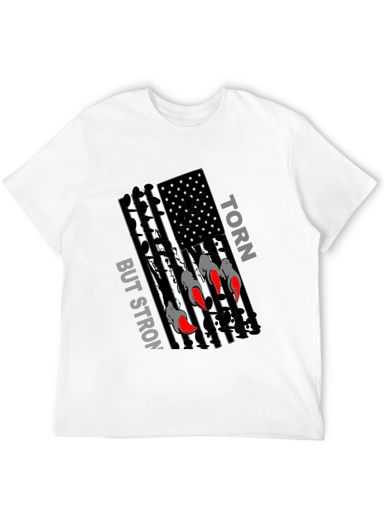 Torn But Strong USA Flag Graphic T-Shirt