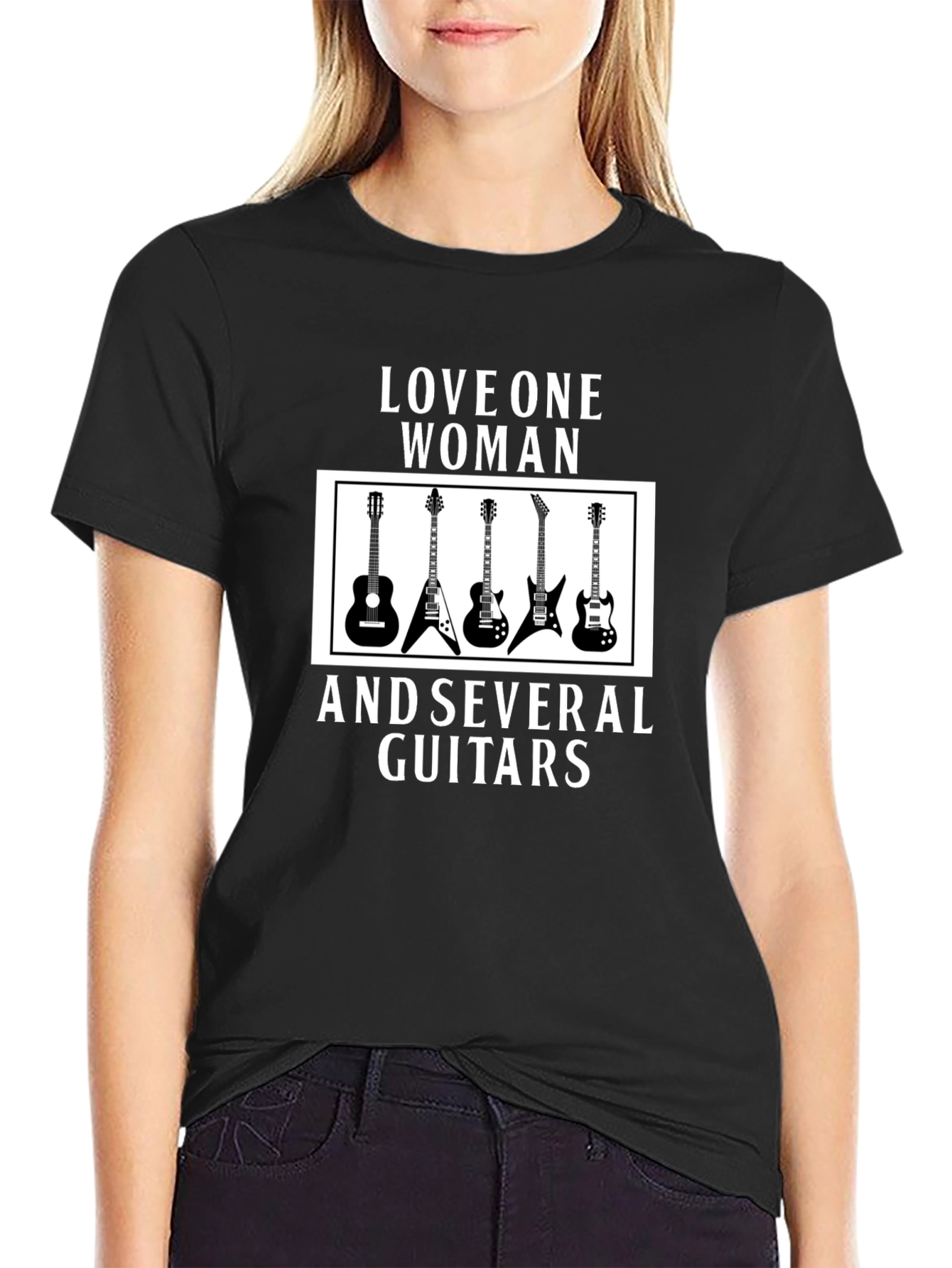Love One Woman & Several Guitars Graphic T-Shirt