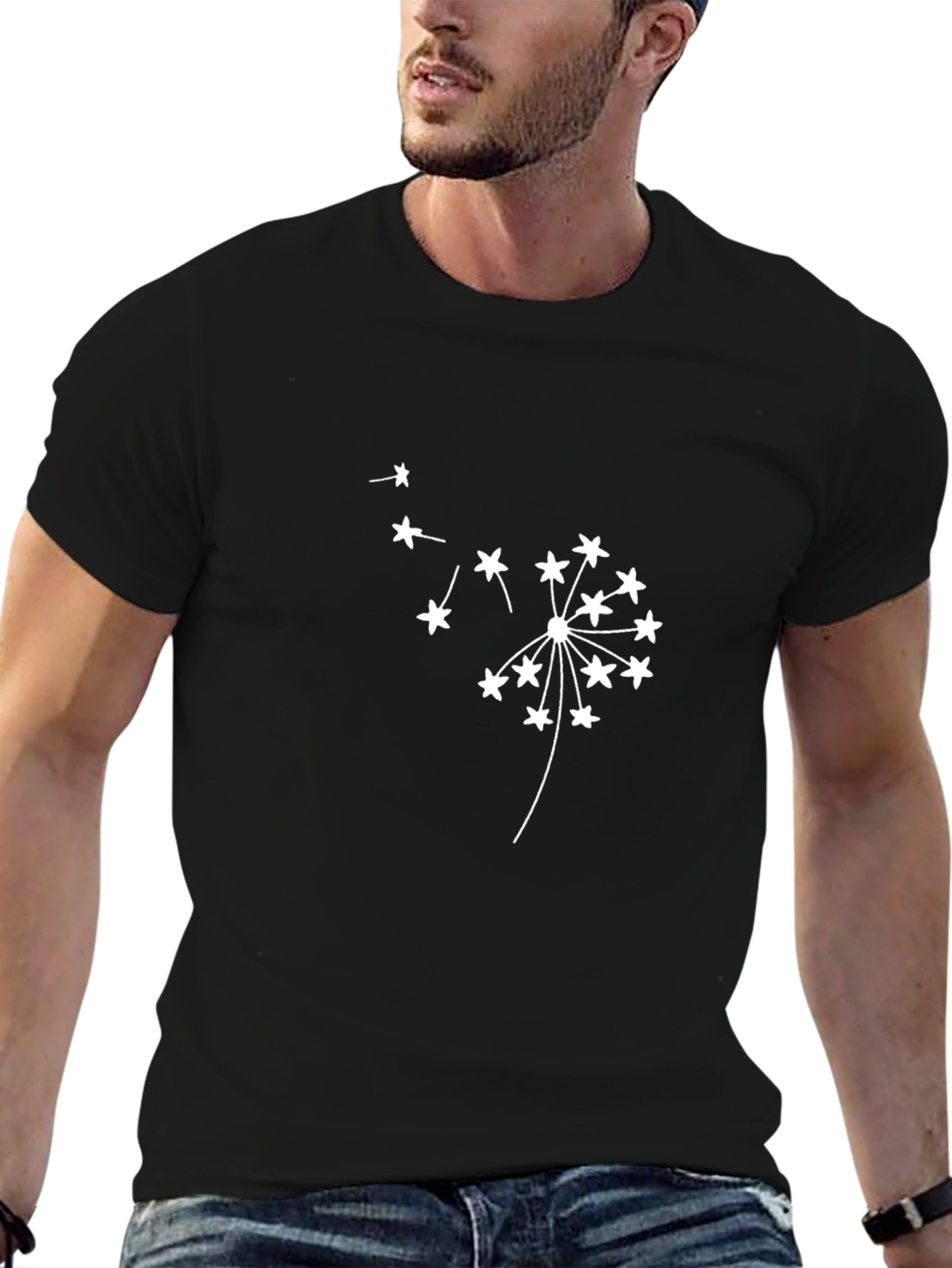 Dandelion Graphic Tee - Stylish Black T-Shirt