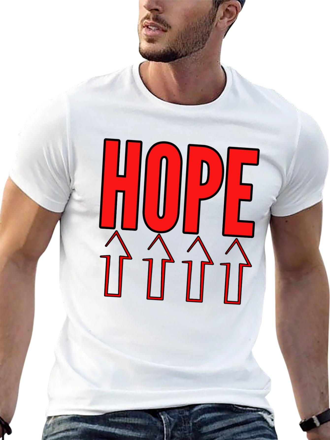 HOPE Graphic Tee - Upward Arrows Motivation