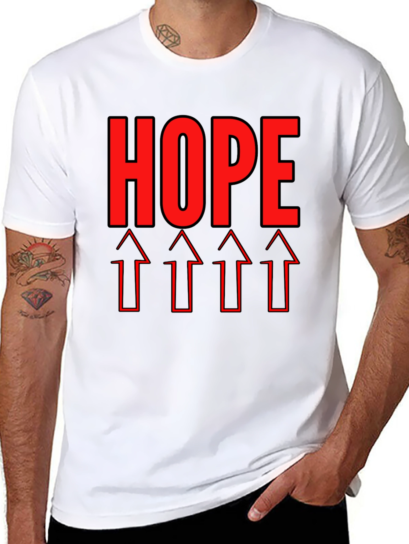 HOPE Graphic Tee - Upward Arrows Motivation