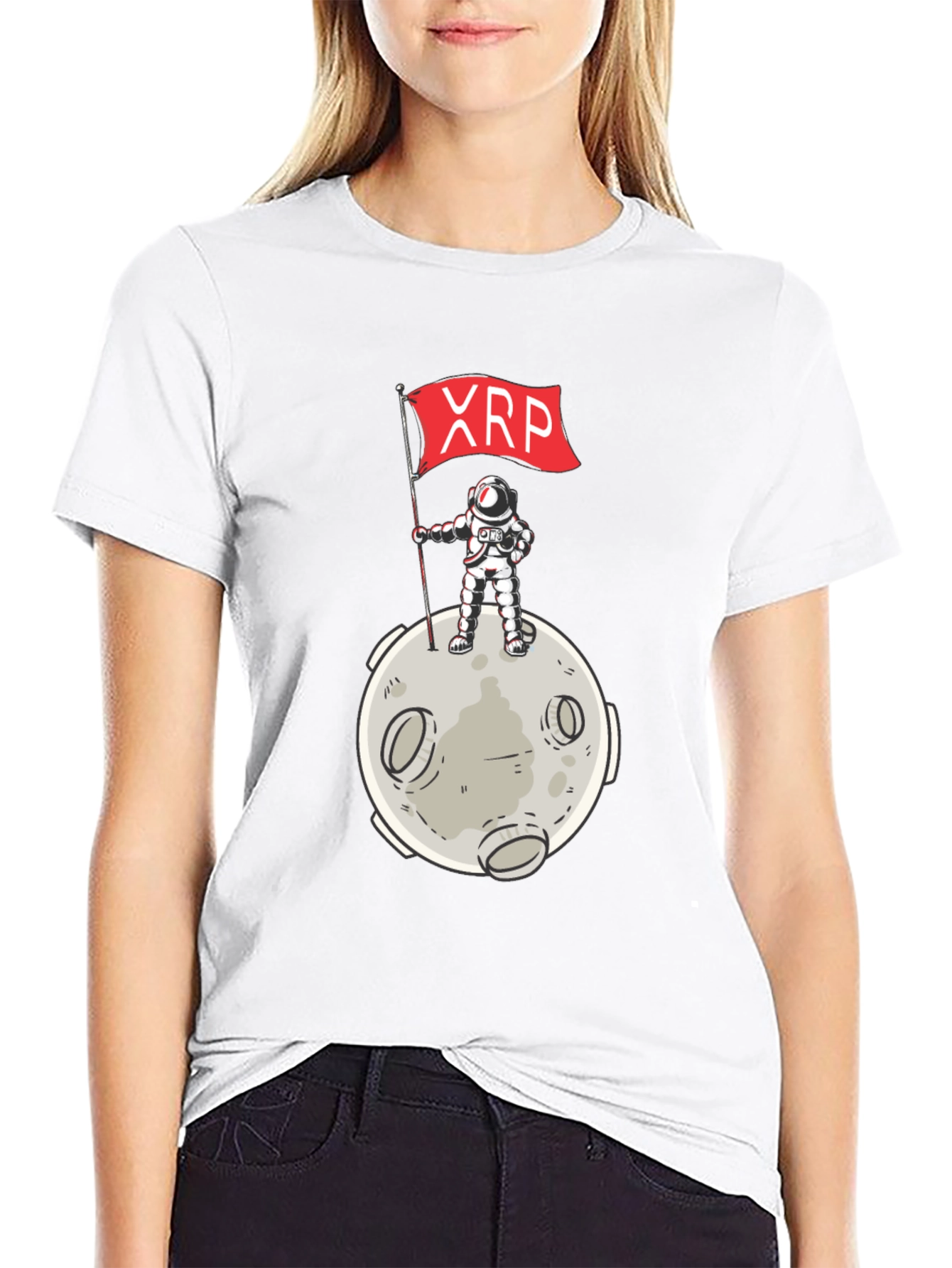 XRP Moon Landing T-Shirt - Crypto Astronaut