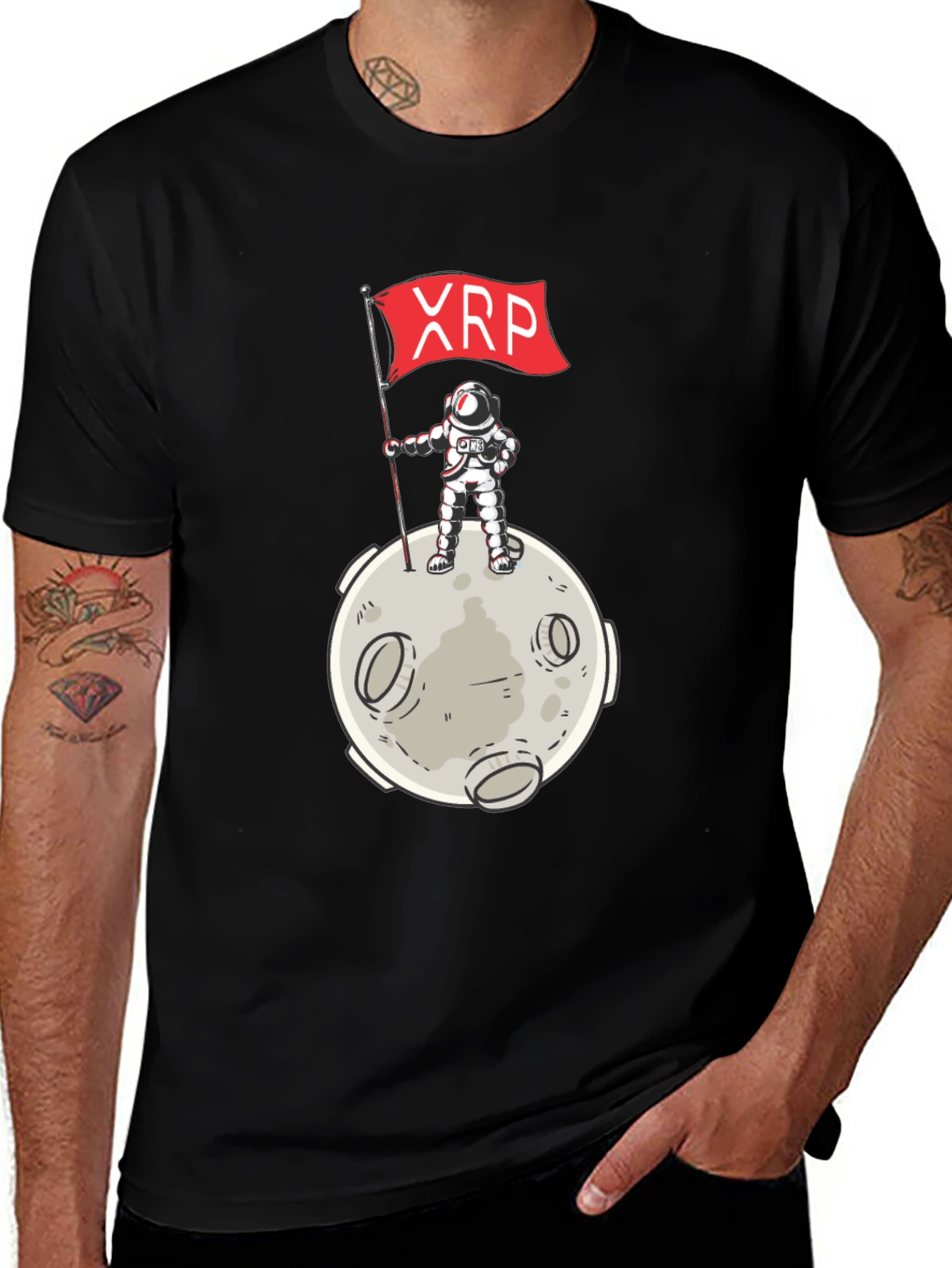 XRP Moon Landing T-Shirt - Crypto Astronaut