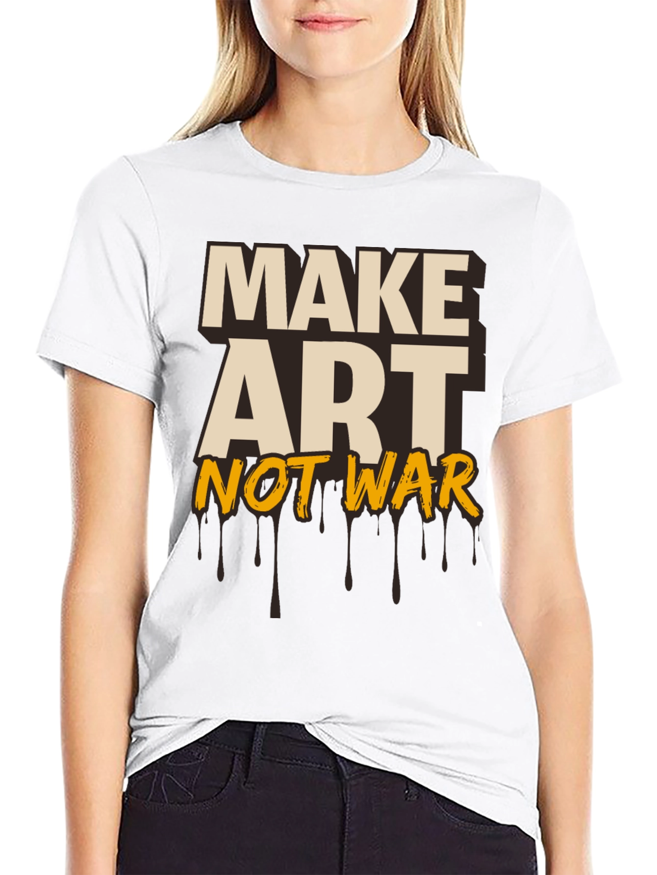 Make Art Not War Graphic Tee - Black