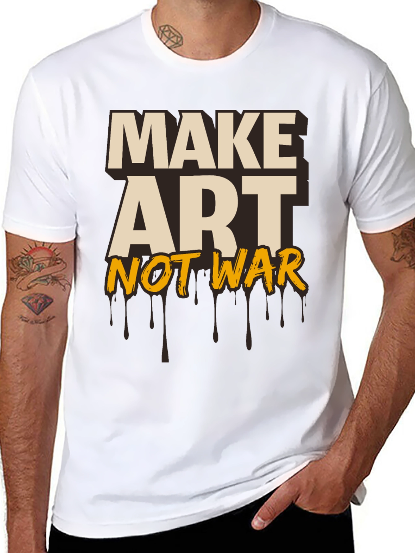 Make Art Not War Graphic Tee - Black