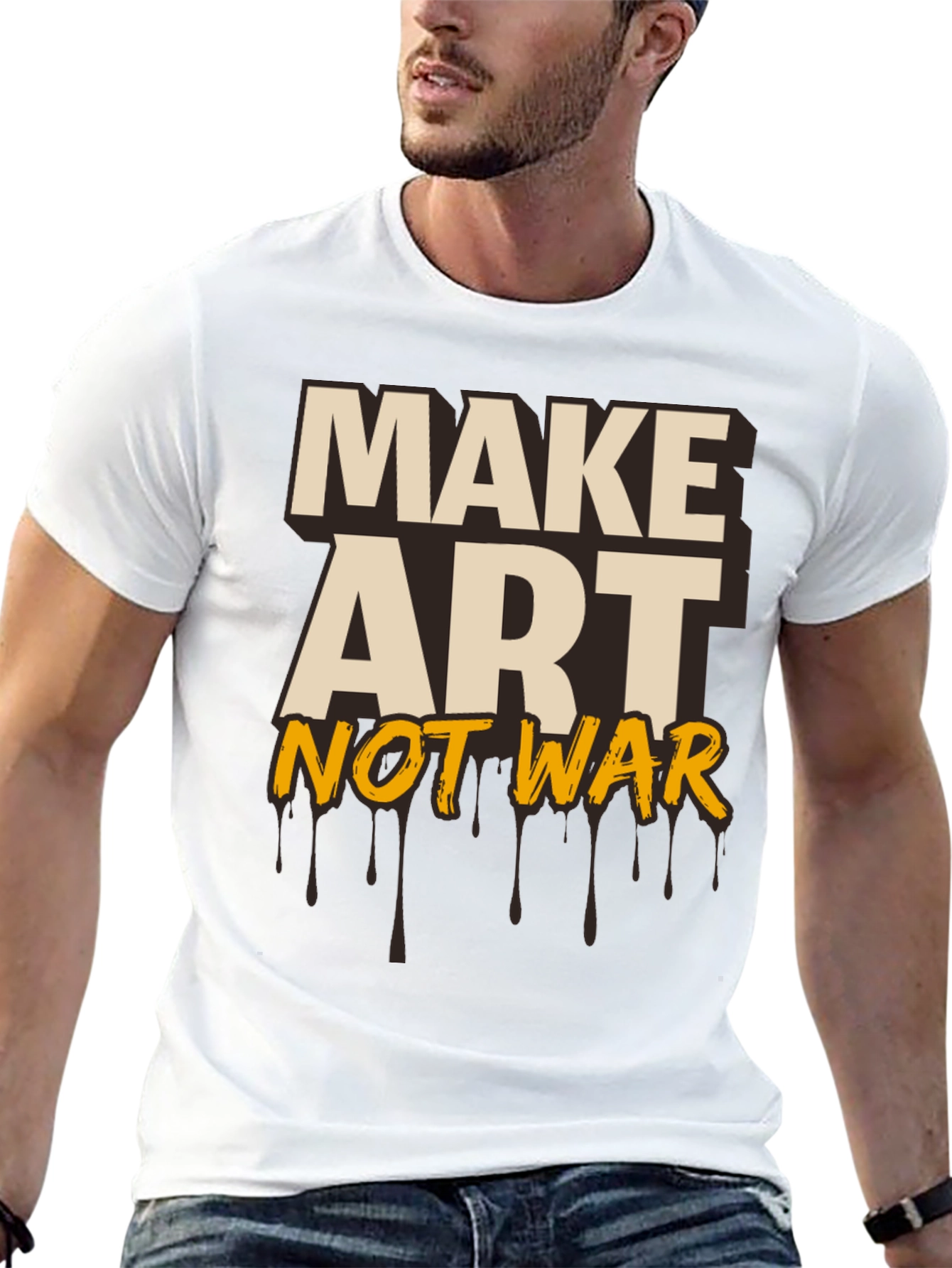 Make Art Not War Graphic Tee - Black