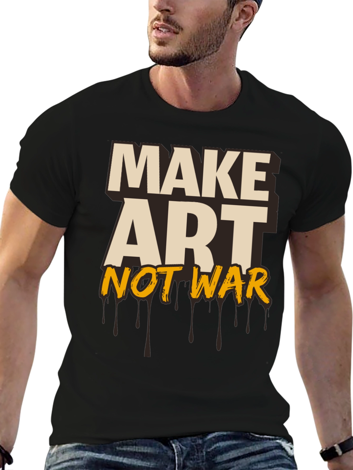 Make Art Not War Graphic Tee - Black