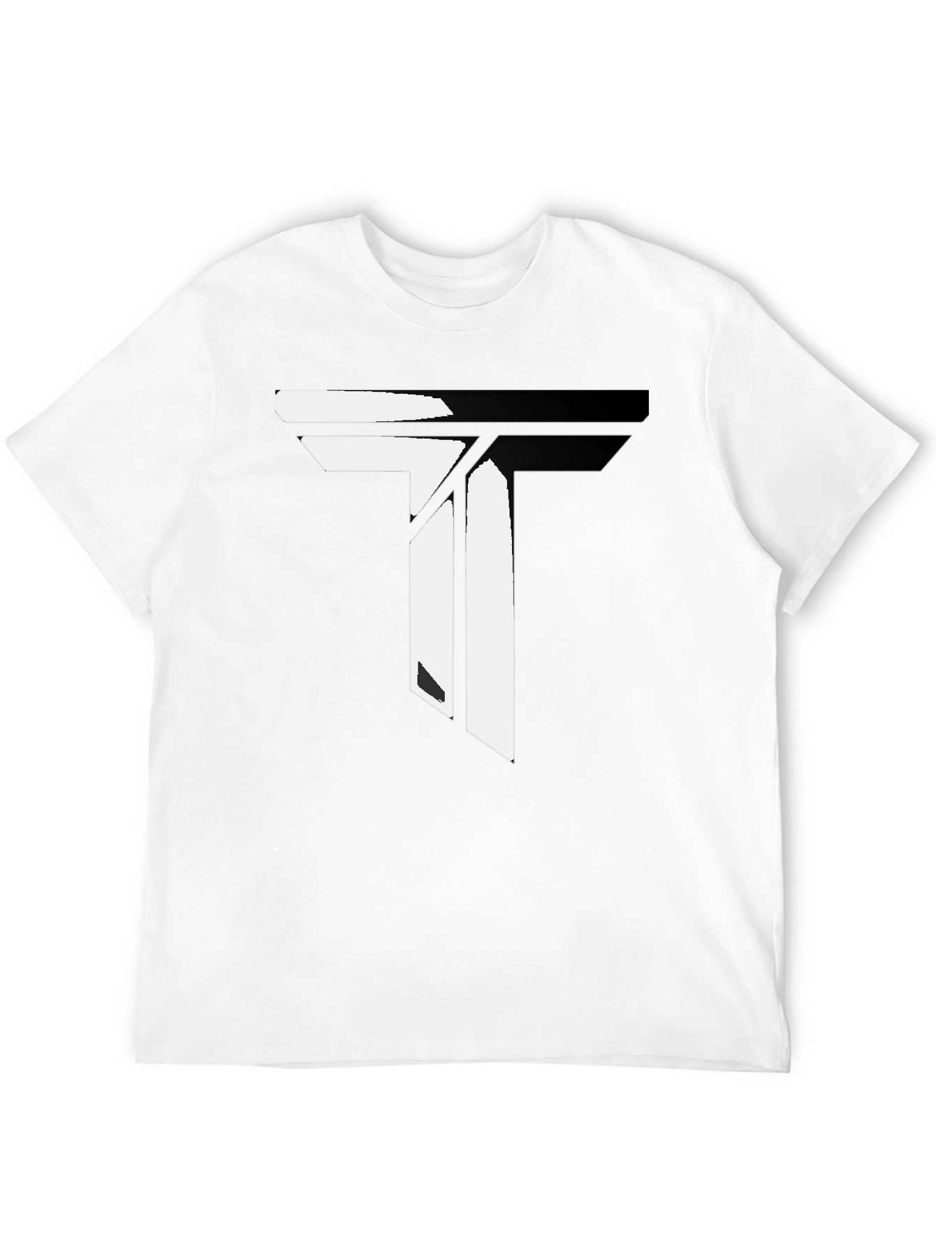 Modern Black T-Shirt with Geometric T Design
