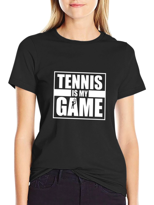 Tennis Is My Game Black Graphic T-Shirt