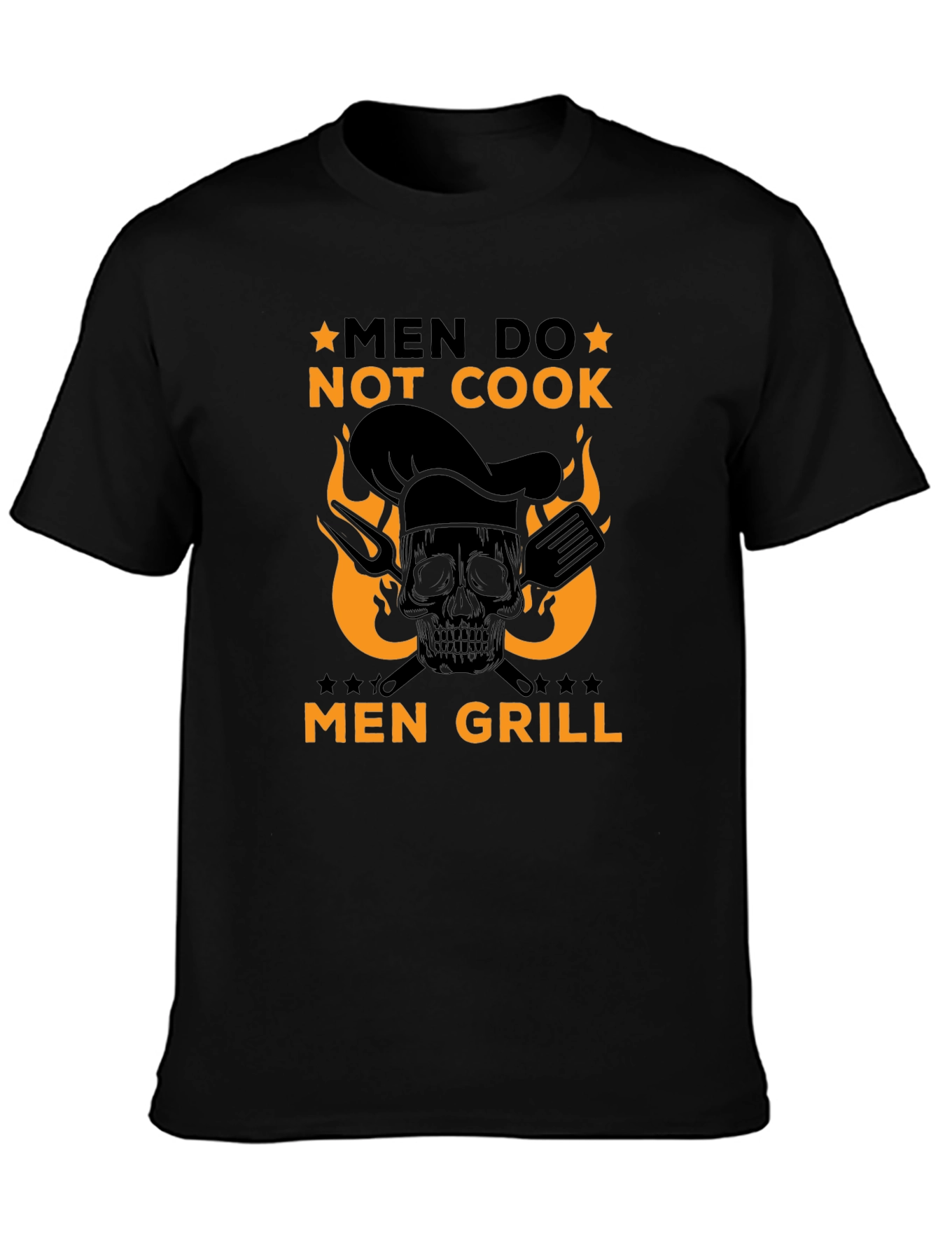 Men Grill T-Shirt - Skull Chef Graphic Tee