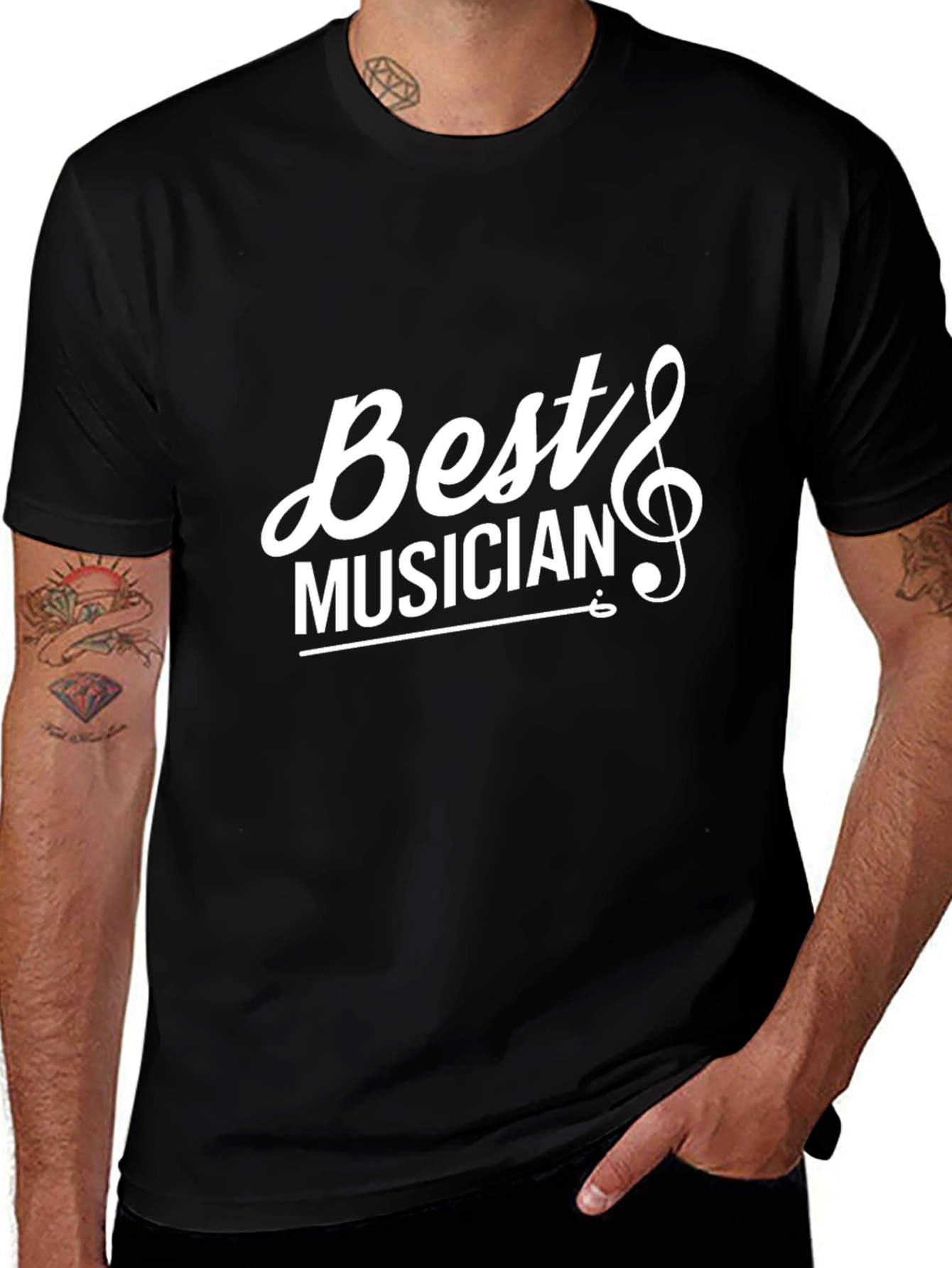 Best Musician Black Cotton Graphic Tee