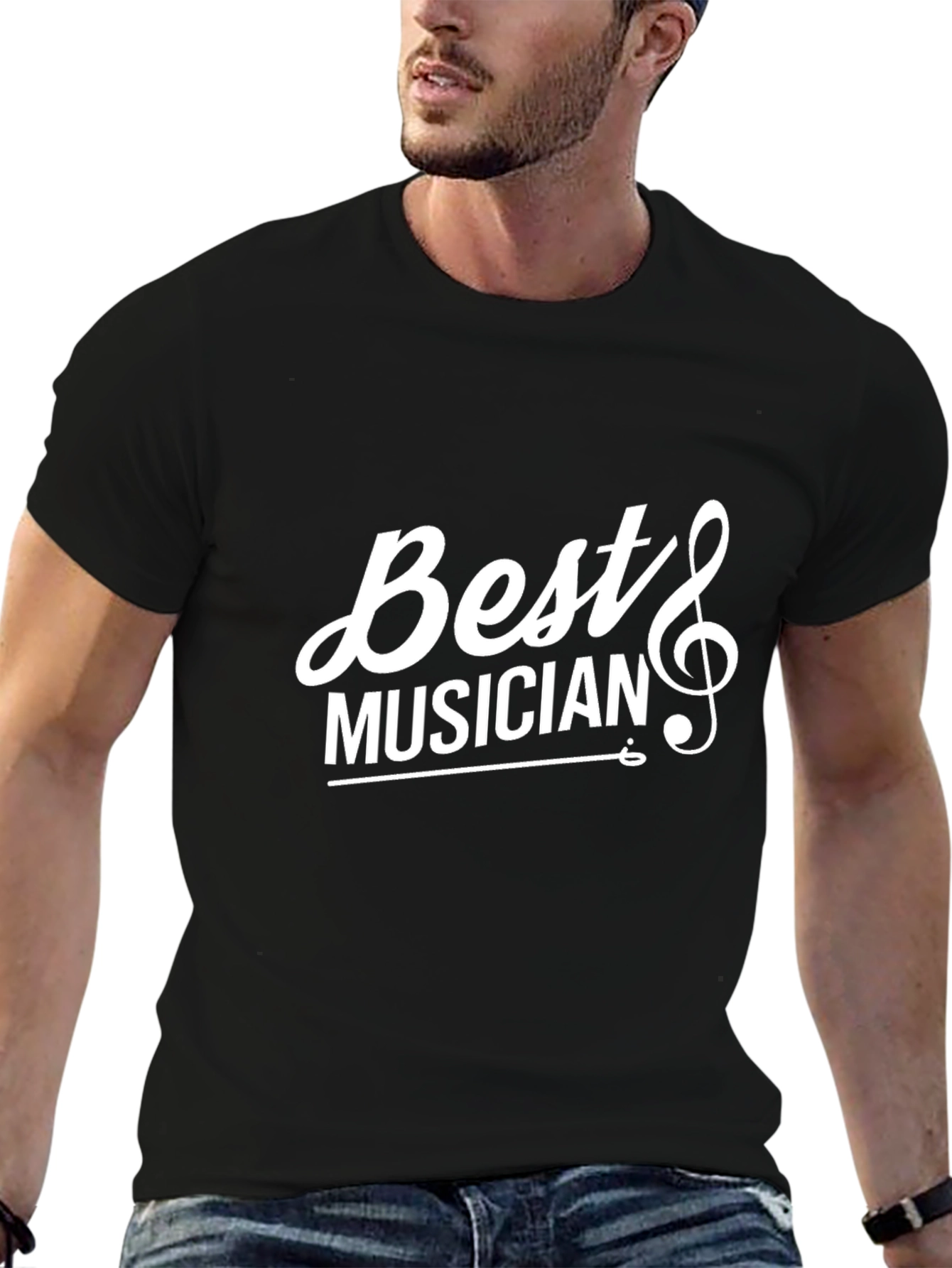 Best Musician Black Cotton Graphic Tee