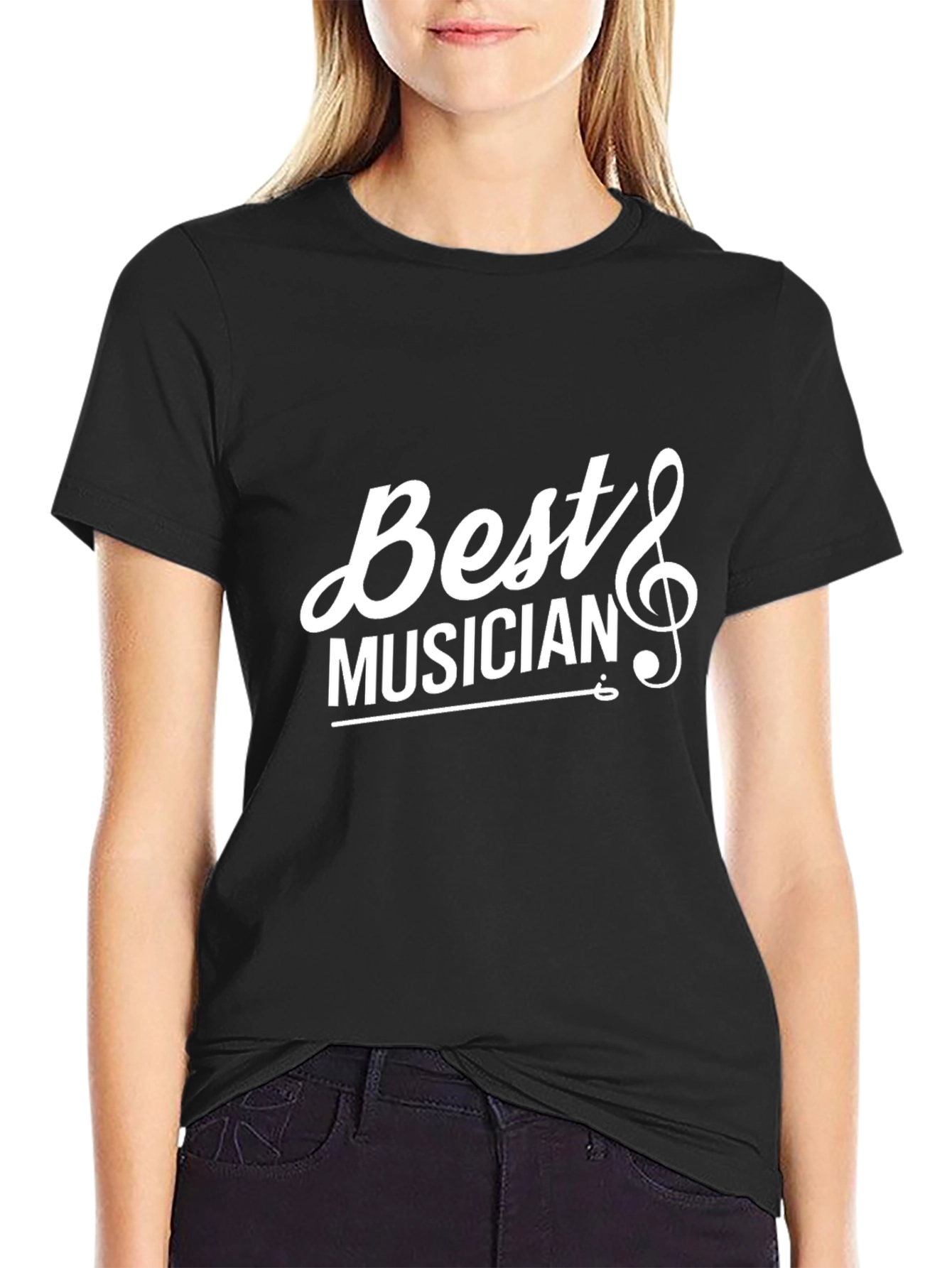 Best Musician Black Cotton Graphic Tee