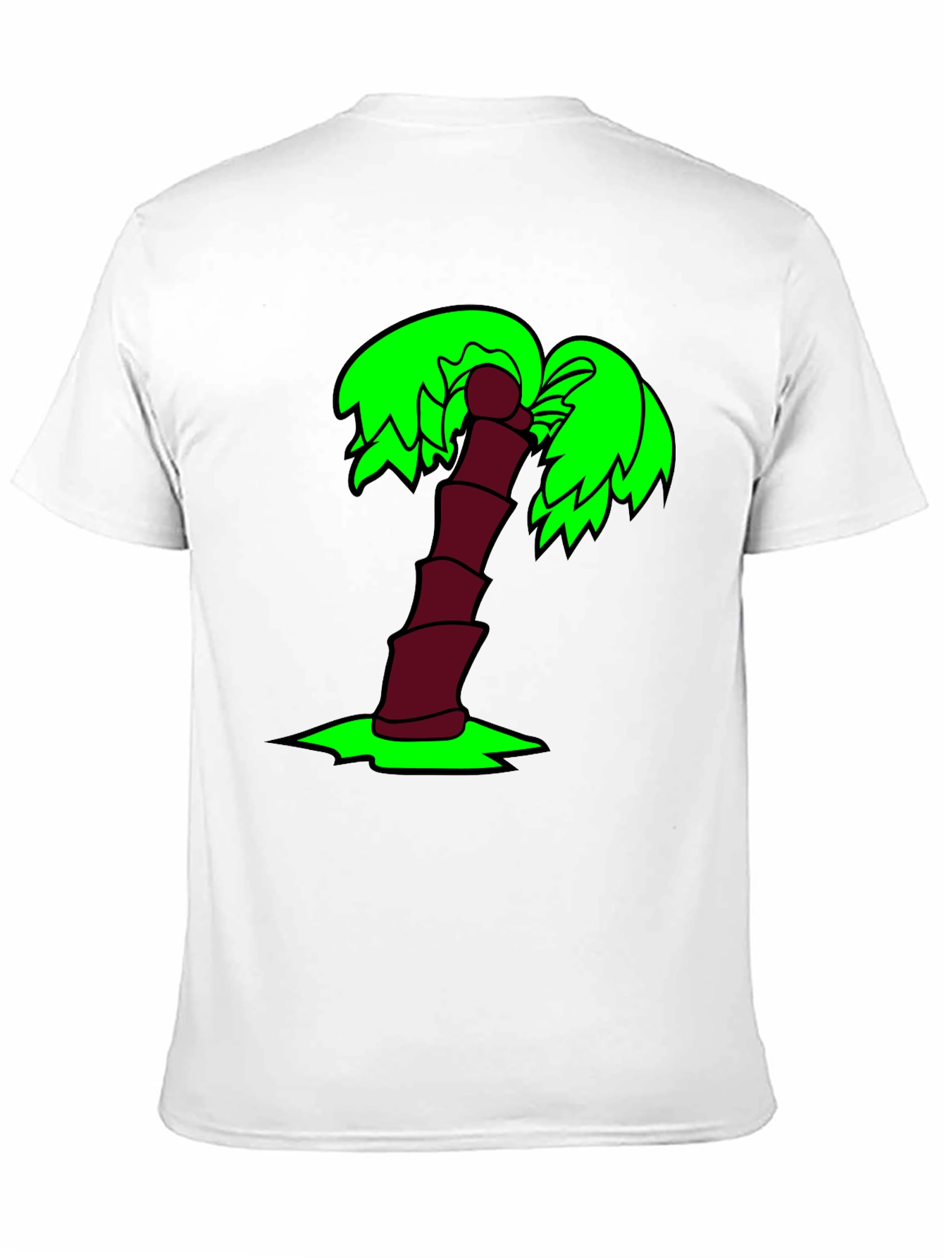 Cartoon Palm Tree Black T-Shirt