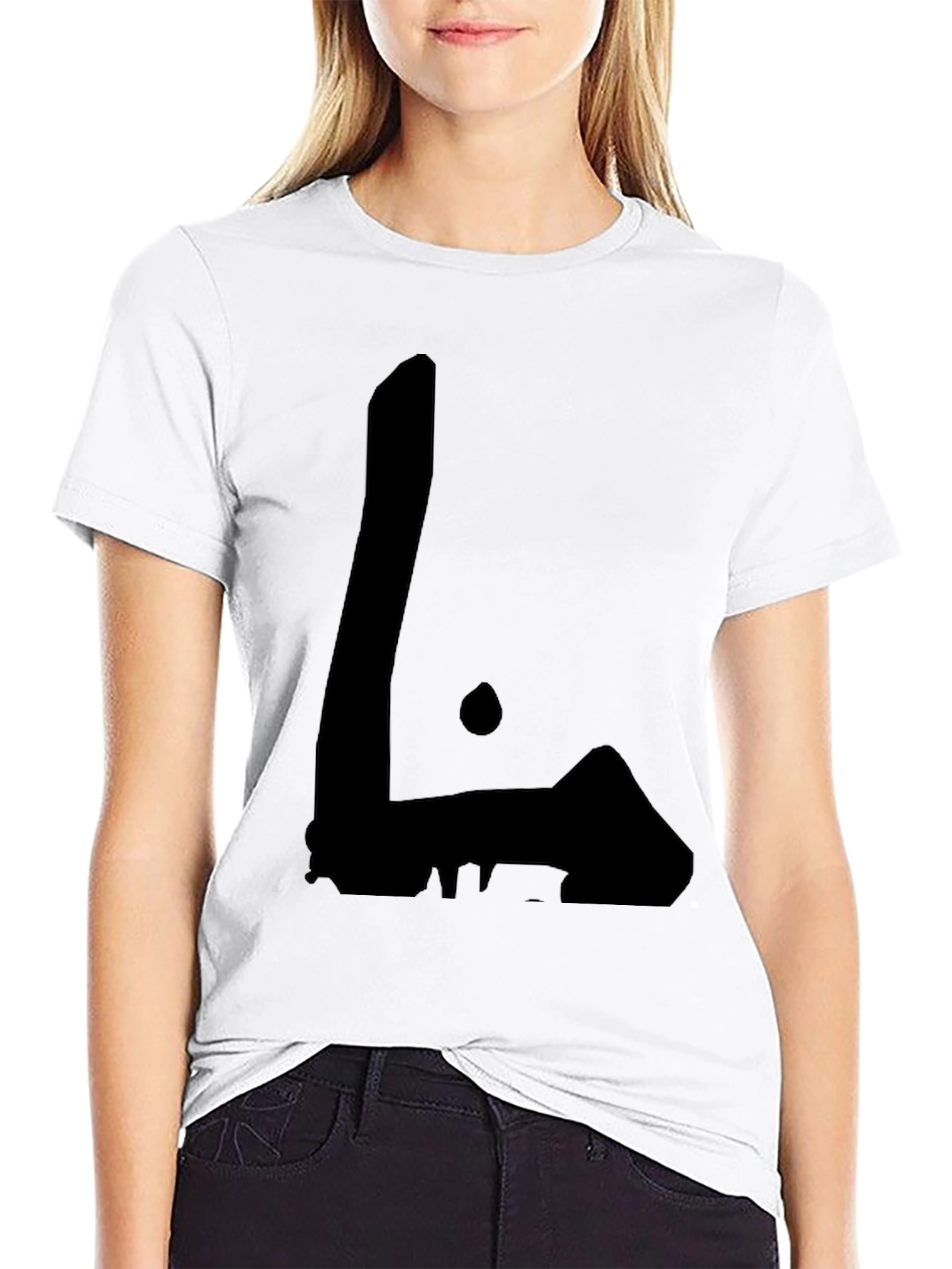 Minimalist Black Graphic Tee - Abstract Design