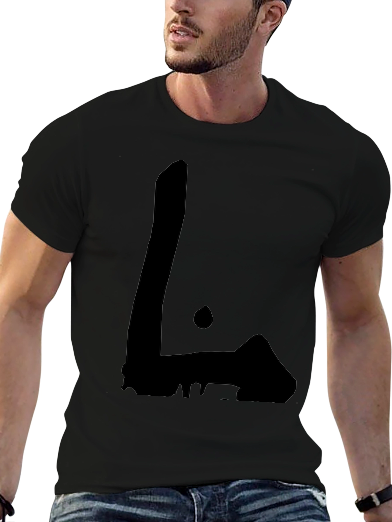 Minimalist Black Graphic Tee - Abstract Design