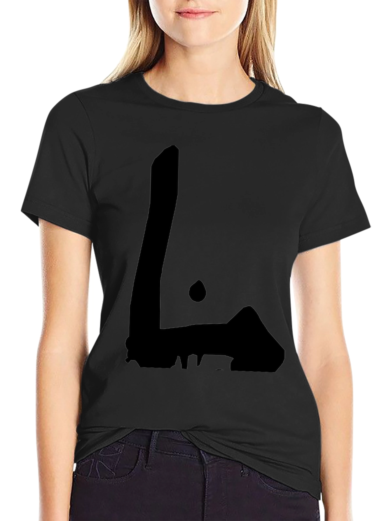 Minimalist Black Graphic Tee - Abstract Design