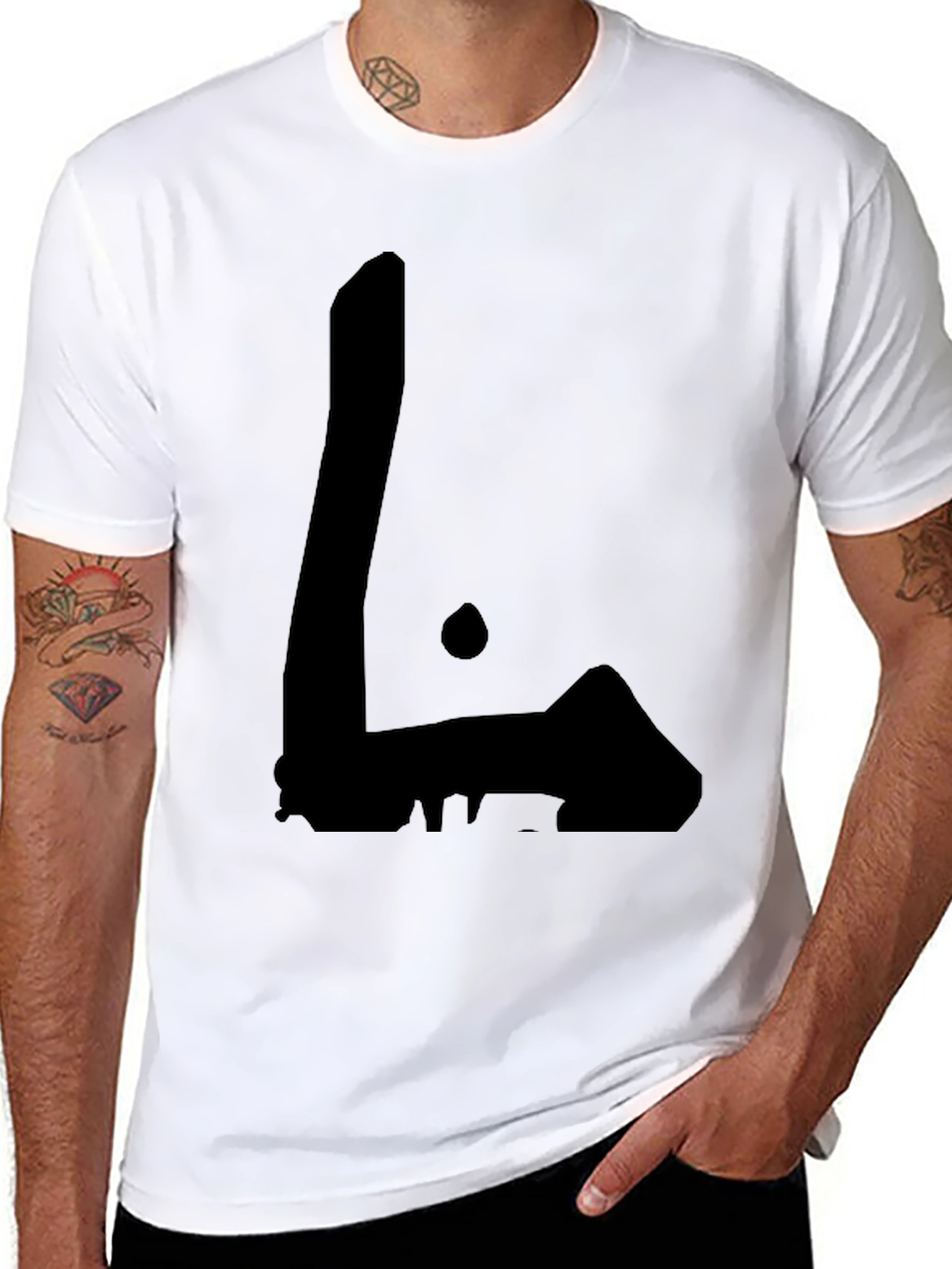 Minimalist Black Graphic Tee - Abstract Design