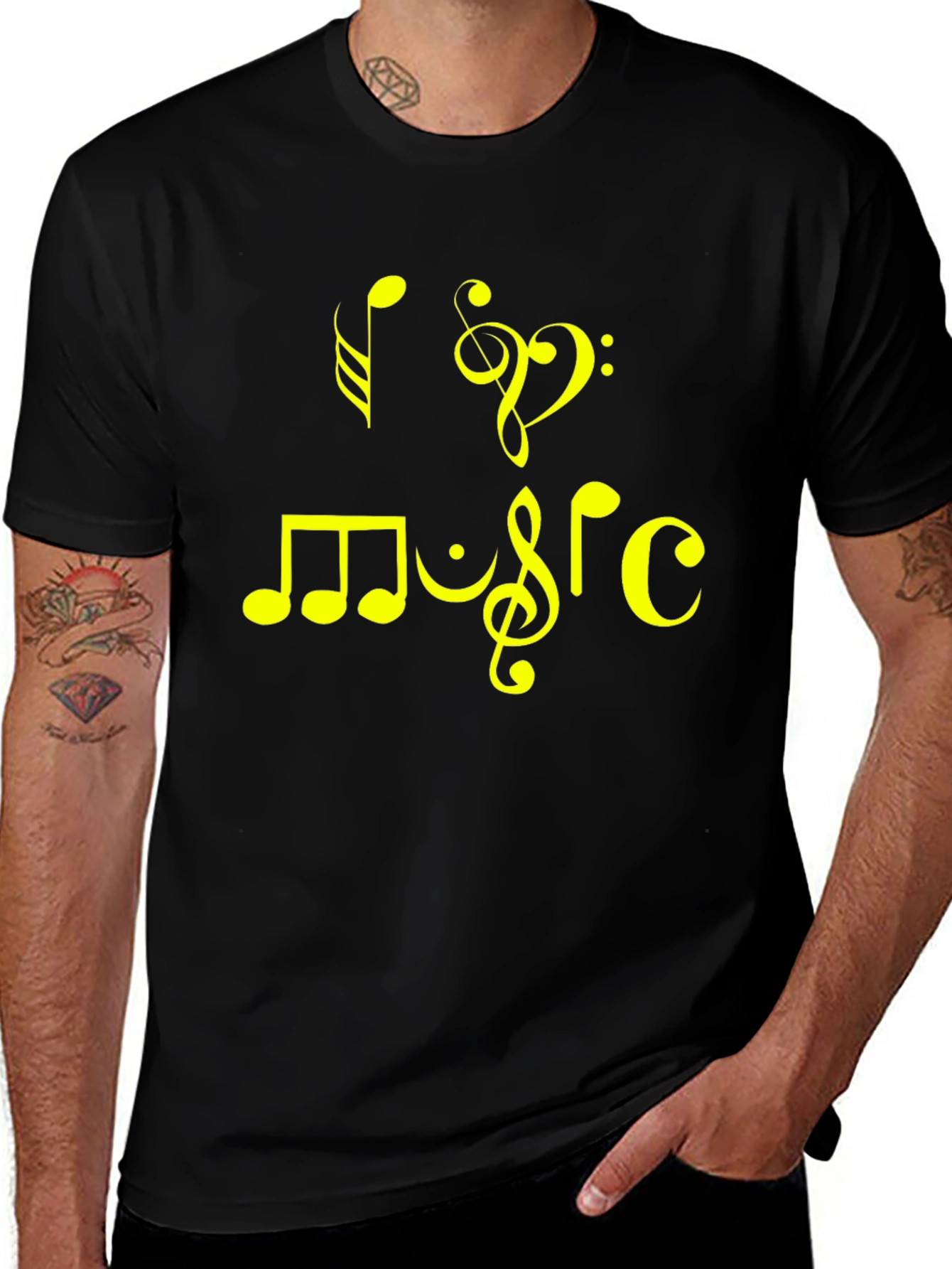 I Heart Music Black T-Shirt