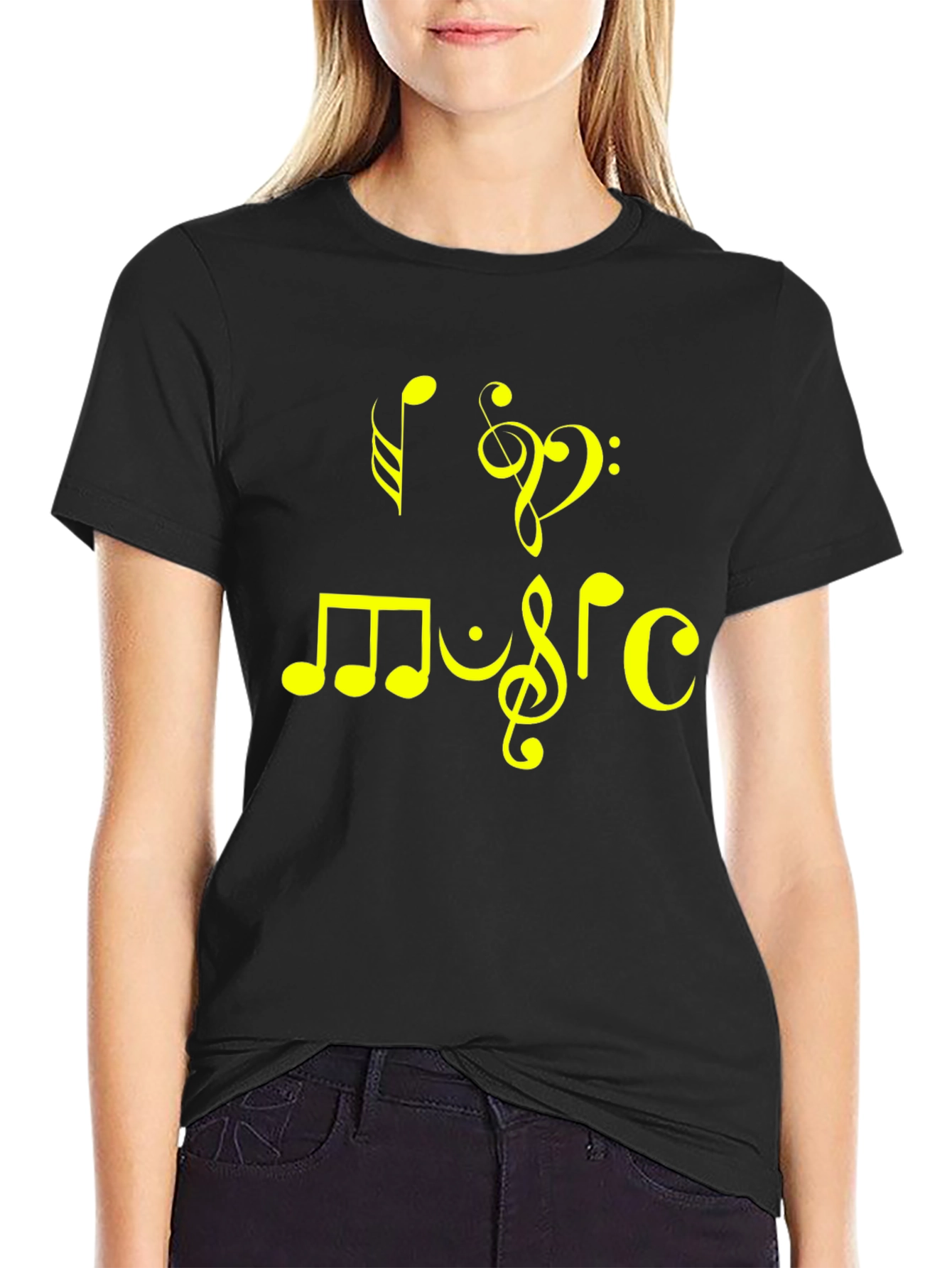 I Heart Music Black T-Shirt