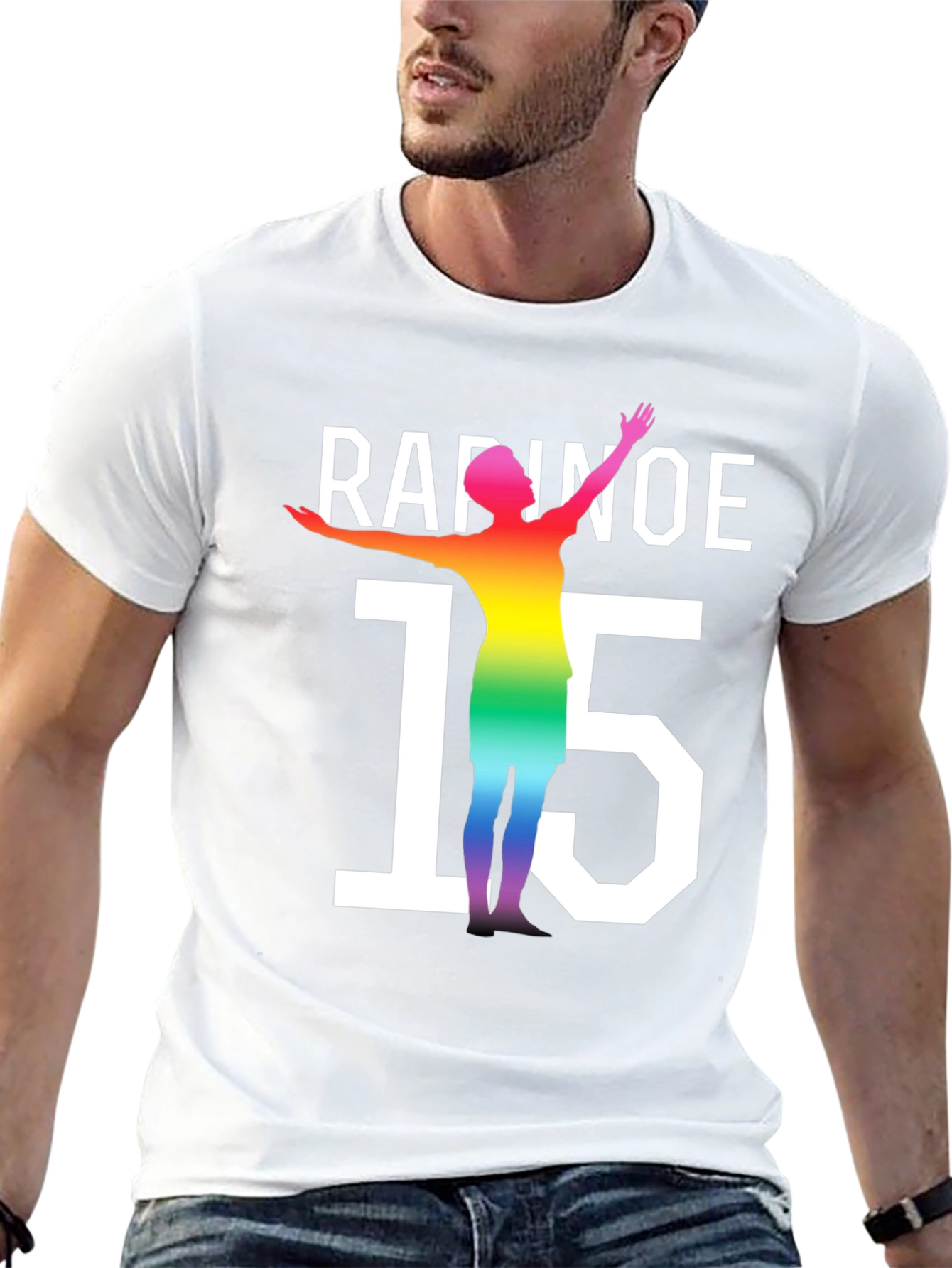 Rapinoe 15 Rainbow Graphic T-Shirt