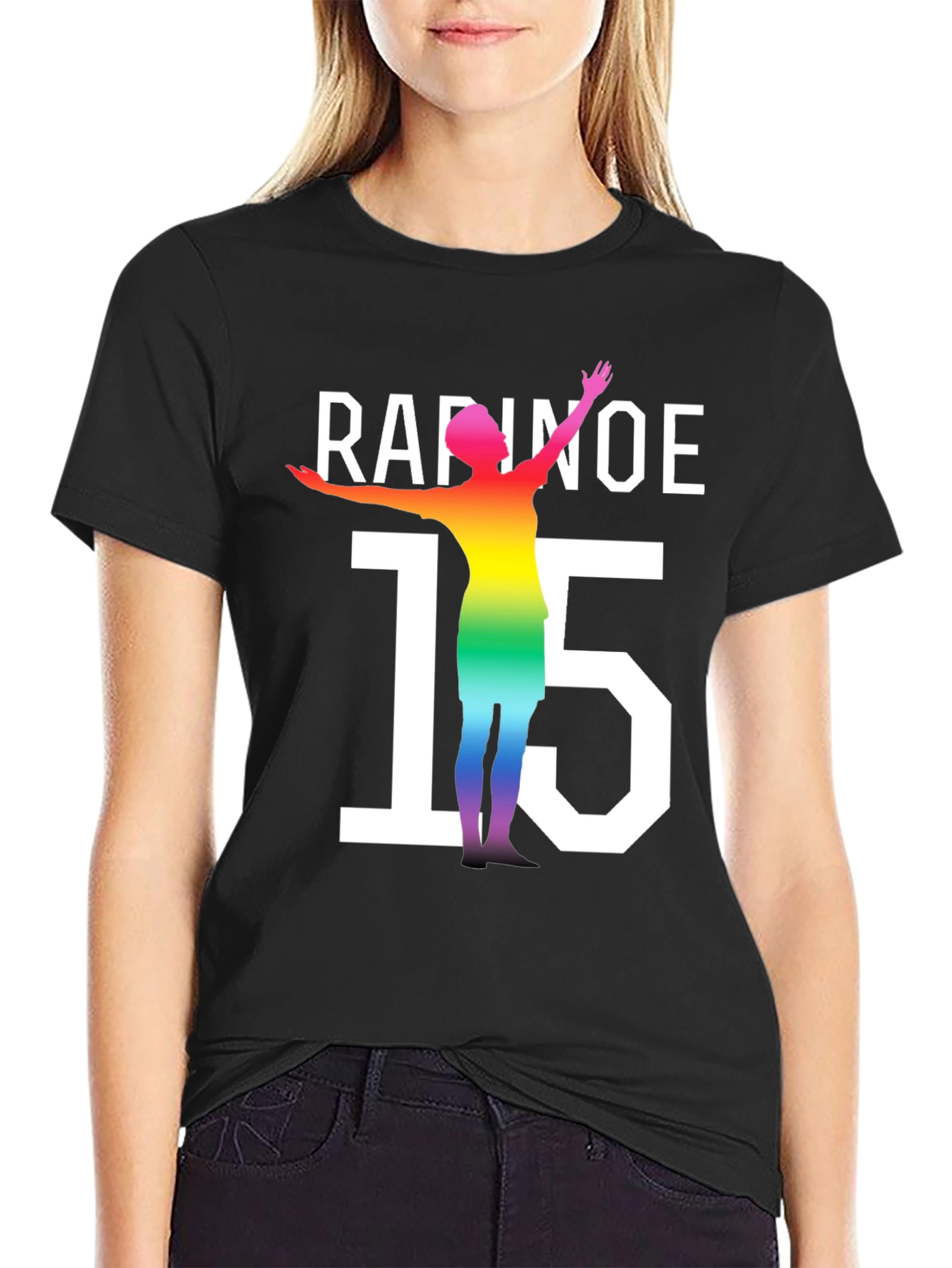Rapinoe 15 Rainbow Graphic T-Shirt
