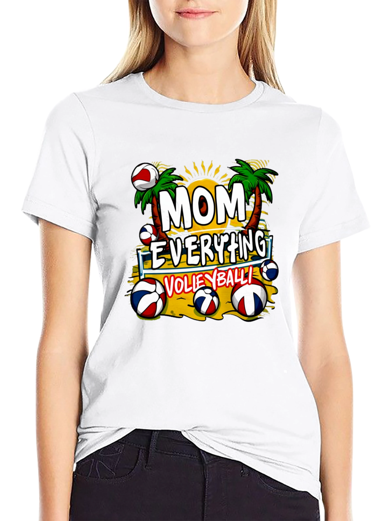 Mom Everything Volleyball Graphic T-Shirt