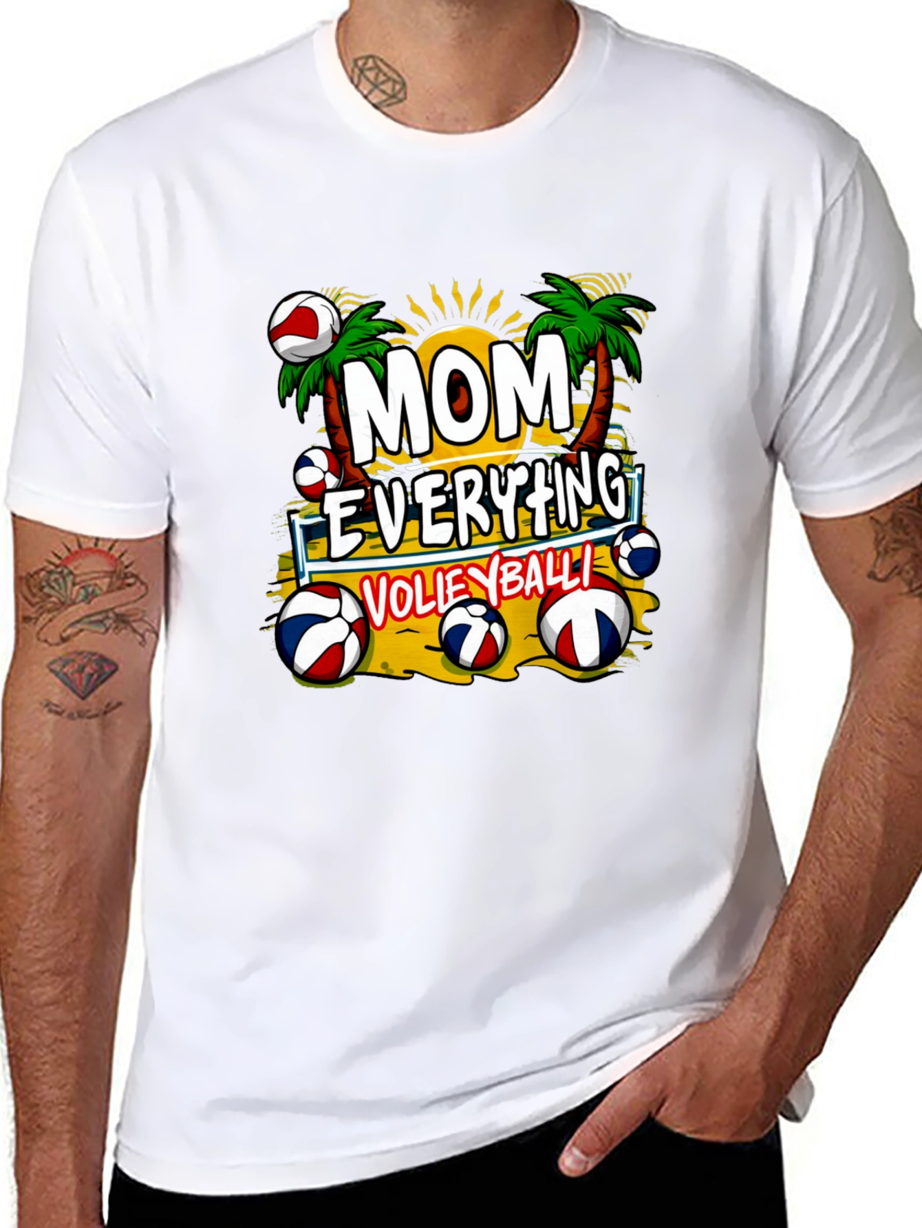 Mom Everything Volleyball Graphic T-Shirt