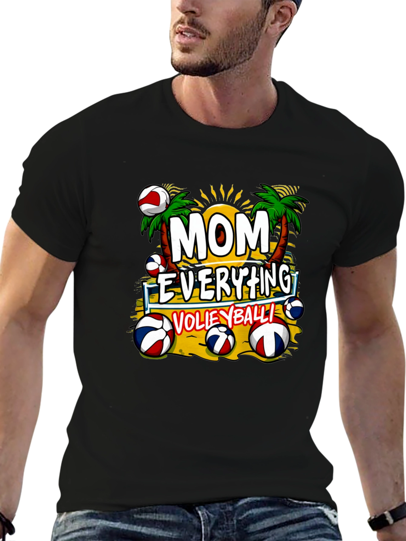 Mom Everything Volleyball Graphic T-Shirt