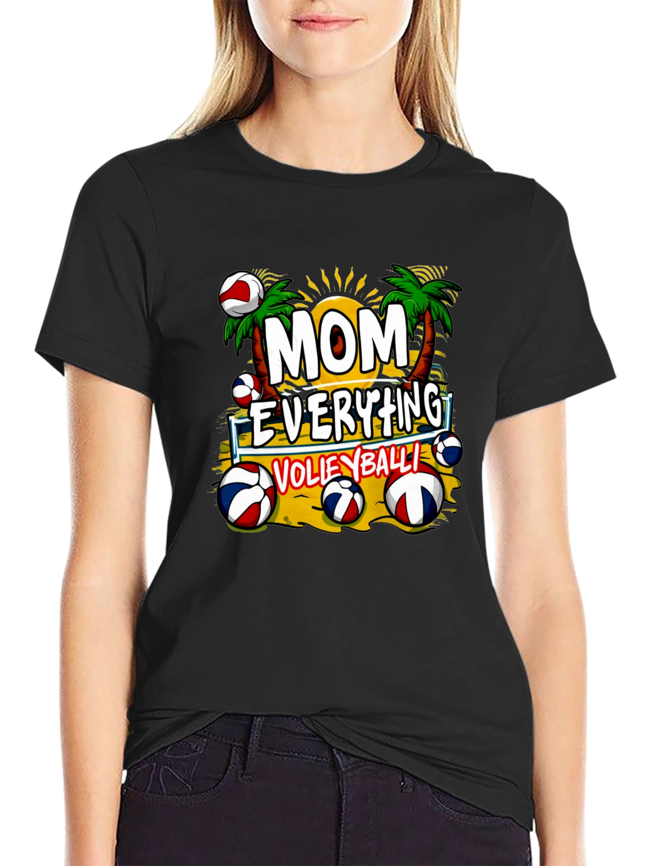 Mom Everything Volleyball Graphic T-Shirt