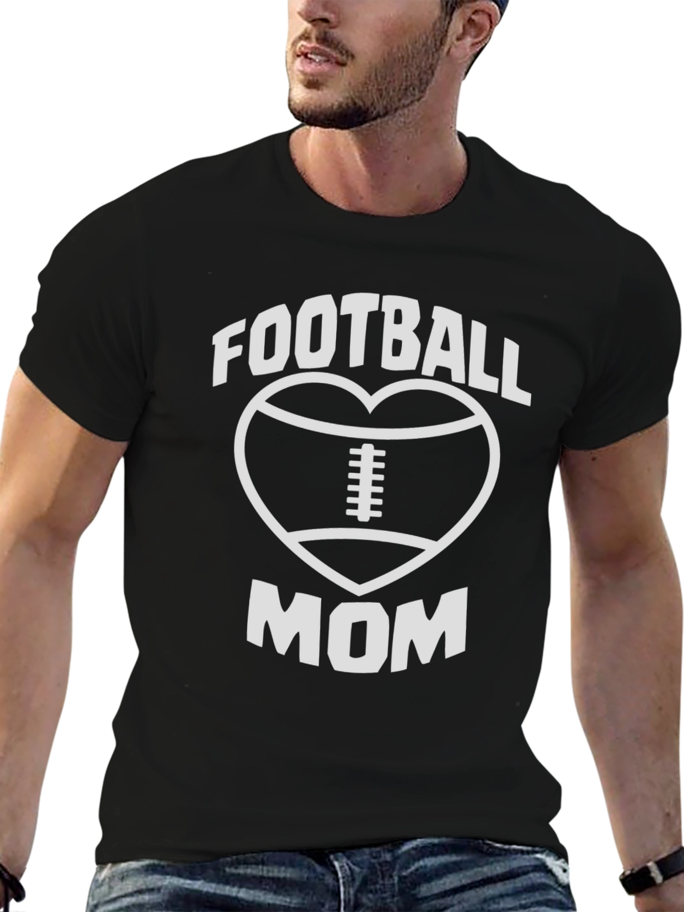 Football Mom T-Shirt - Heart Graphic Tee
