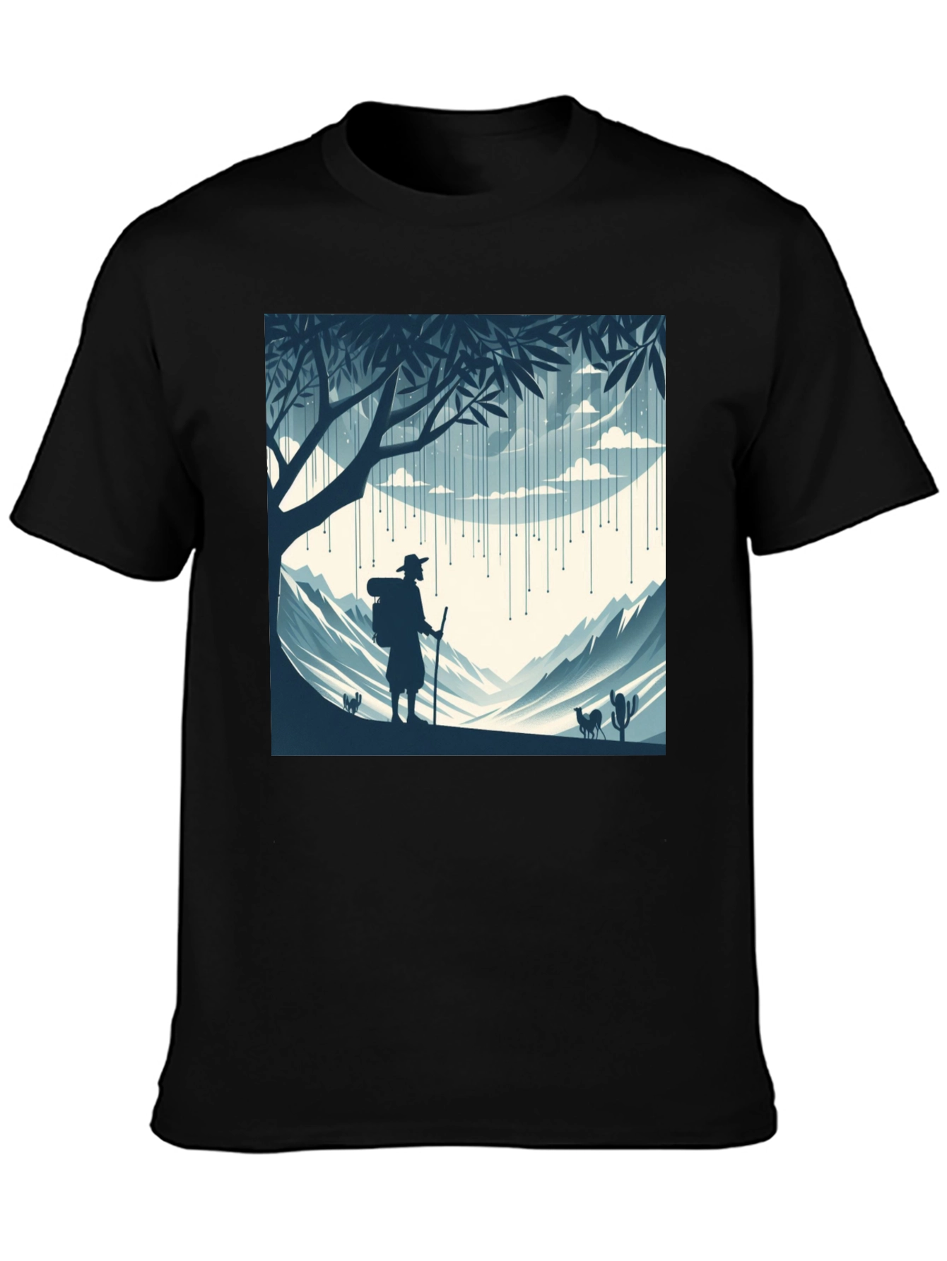 Nature Hiker Graphic Tee - Black